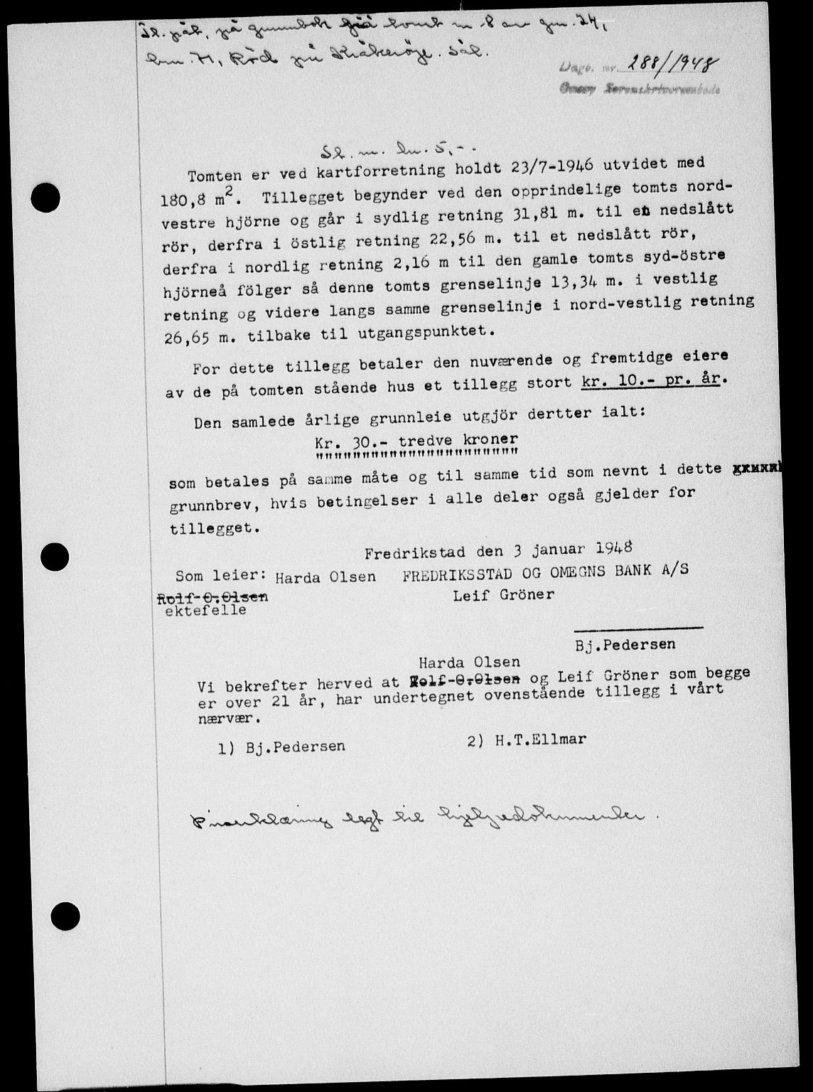 Onsøy sorenskriveri, SAO/A-10474/G/Ga/Gab/L0022: Pantebok nr. II A-22, 1947-1948, Dagboknr: 288/1948