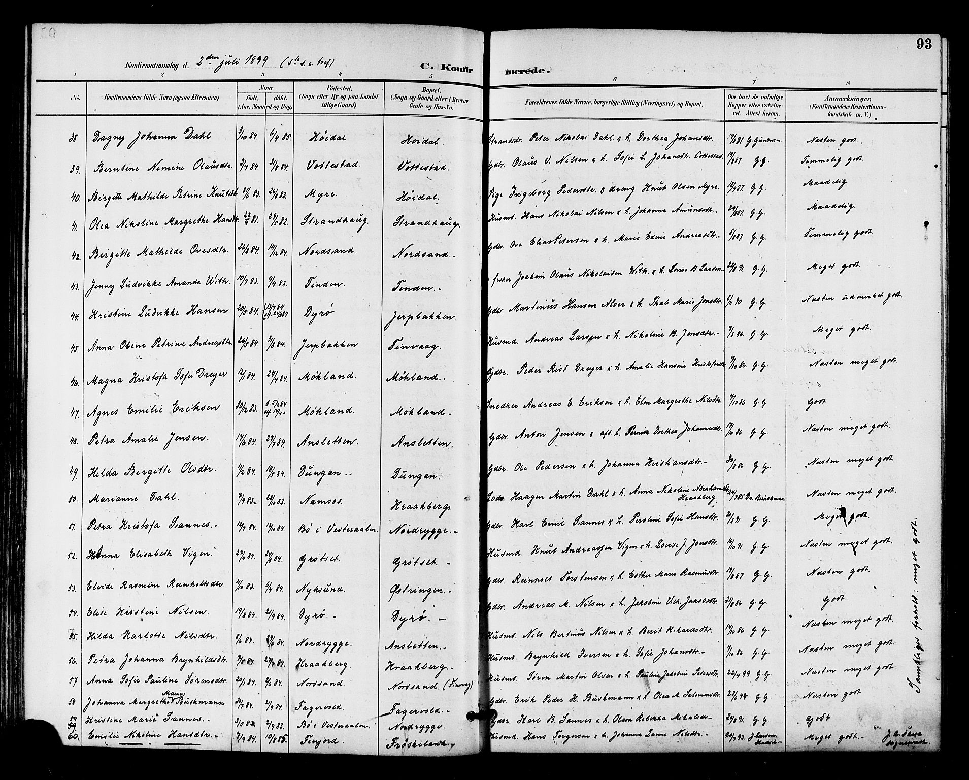 Ministerialprotokoller, klokkerbøker og fødselsregistre - Nordland, AV/SAT-A-1459/893/L1338: Ministerialbok nr. 893A10, 1894-1903, s. 93