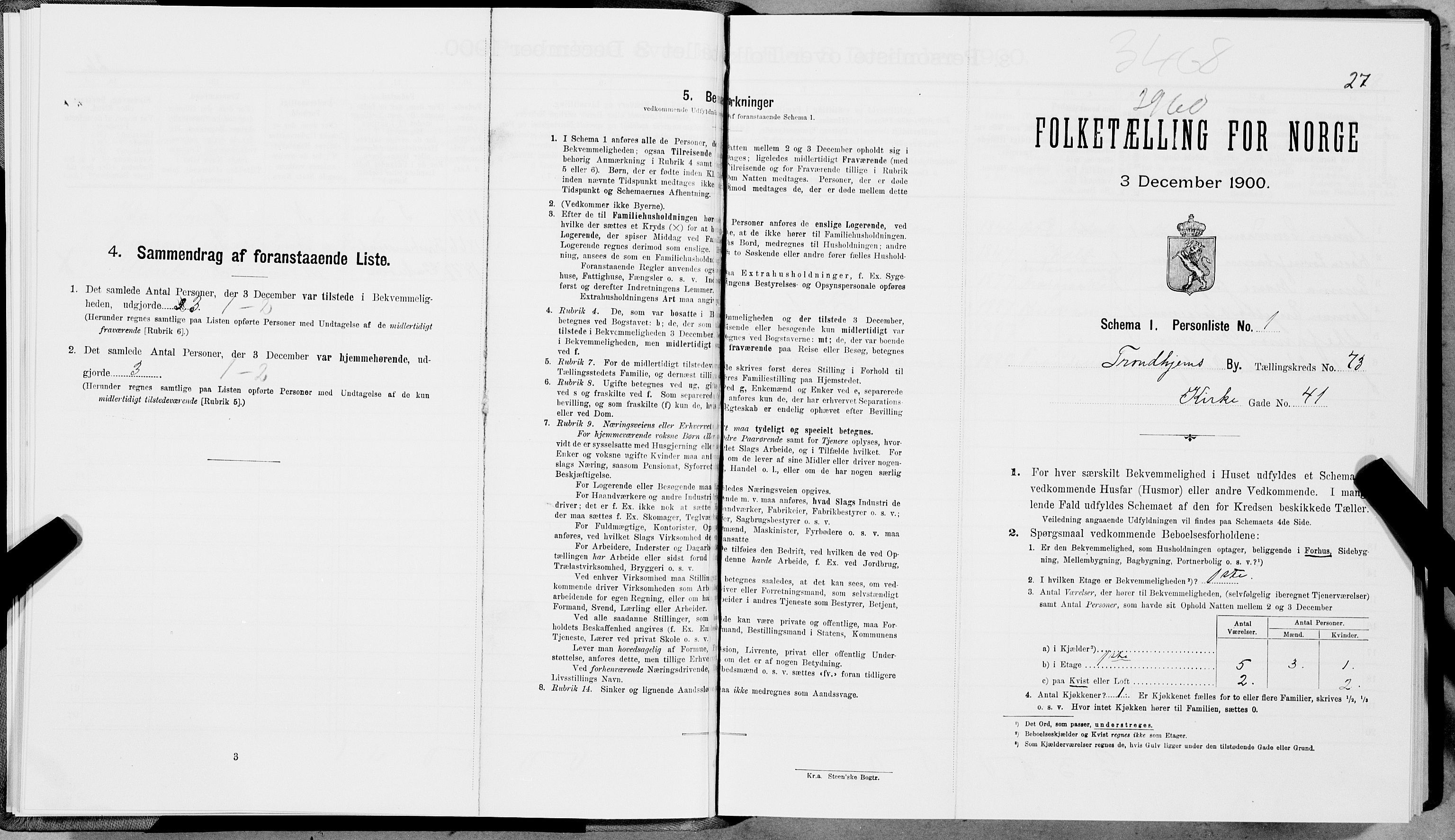 SAT, Folketelling 1900 for 1601 Trondheim kjøpstad, 1900, s. 14079