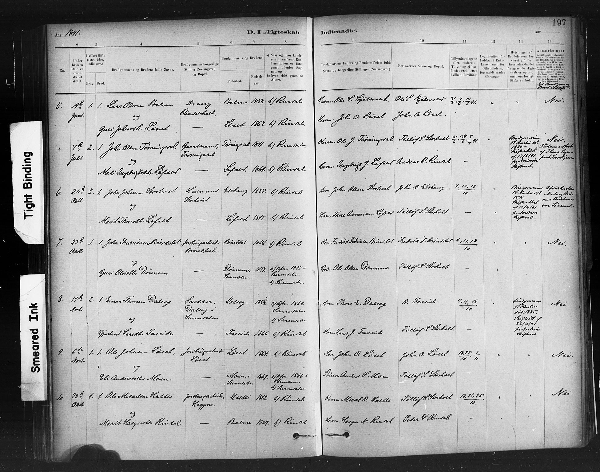 Ministerialprotokoller, klokkerbøker og fødselsregistre - Møre og Romsdal, SAT/A-1454/598/L1069: Ministerialbok nr. 598A03, 1882-1895, s. 197
