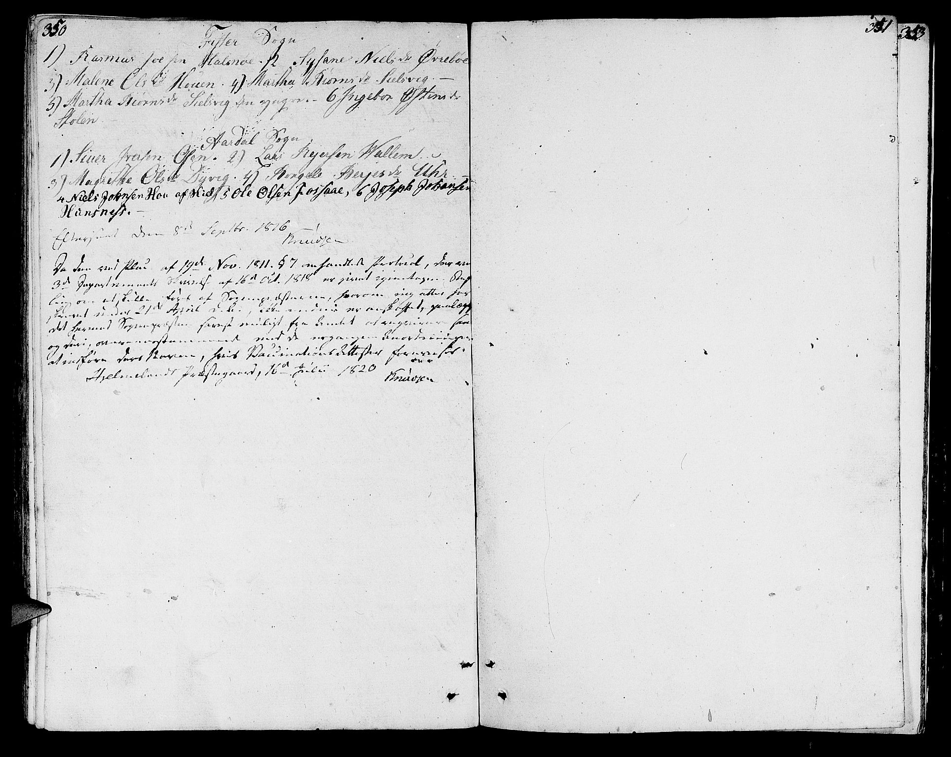 Hjelmeland sokneprestkontor, SAST/A-101843/01/IV/L0002: Ministerialbok nr. A 2, 1799-1816, s. 350-351