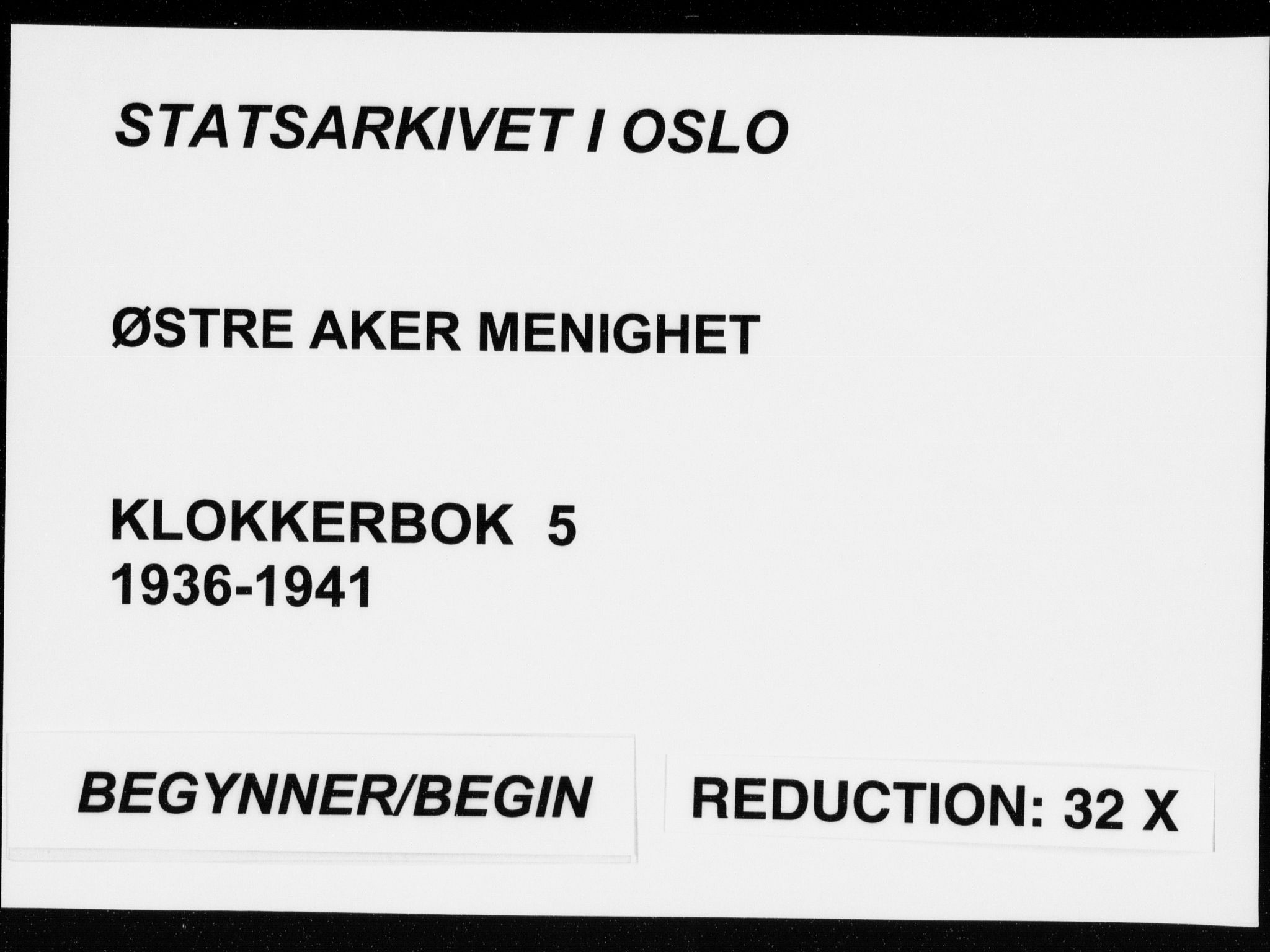 Østre Aker prestekontor Kirkebøker, SAO/A-10840/G/Ga/L0005: Klokkerbok nr. I 5, 1936-1941
