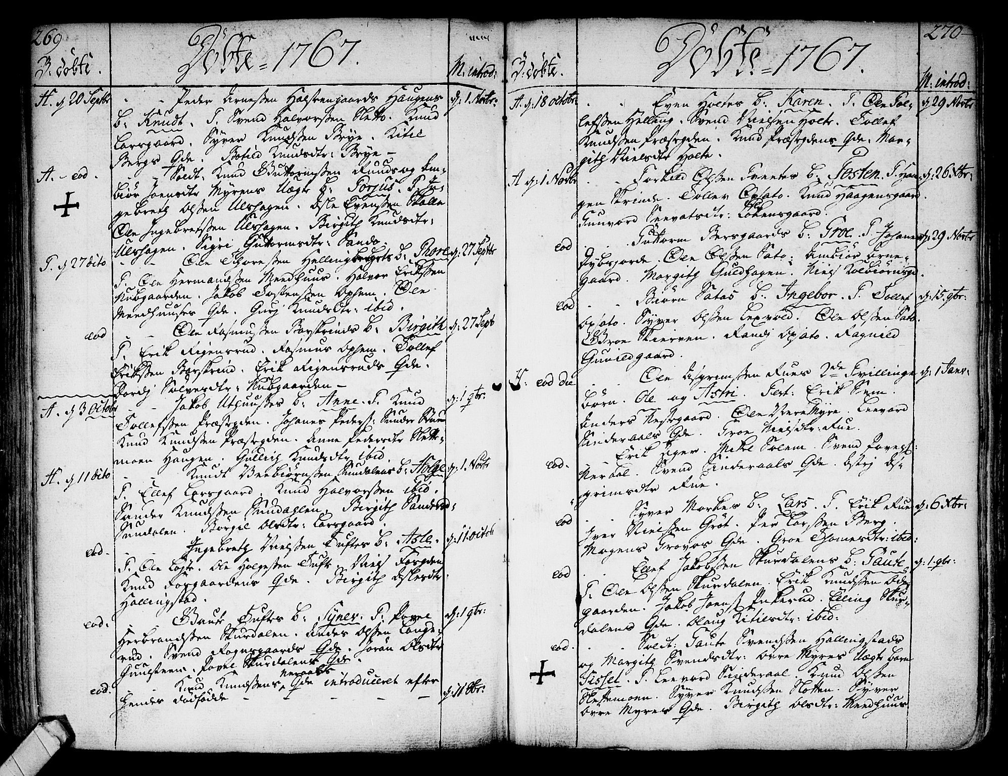 Ål kirkebøker, AV/SAKO-A-249/F/Fa/L0001: Ministerialbok nr. I 1, 1744-1769, s. 269-270