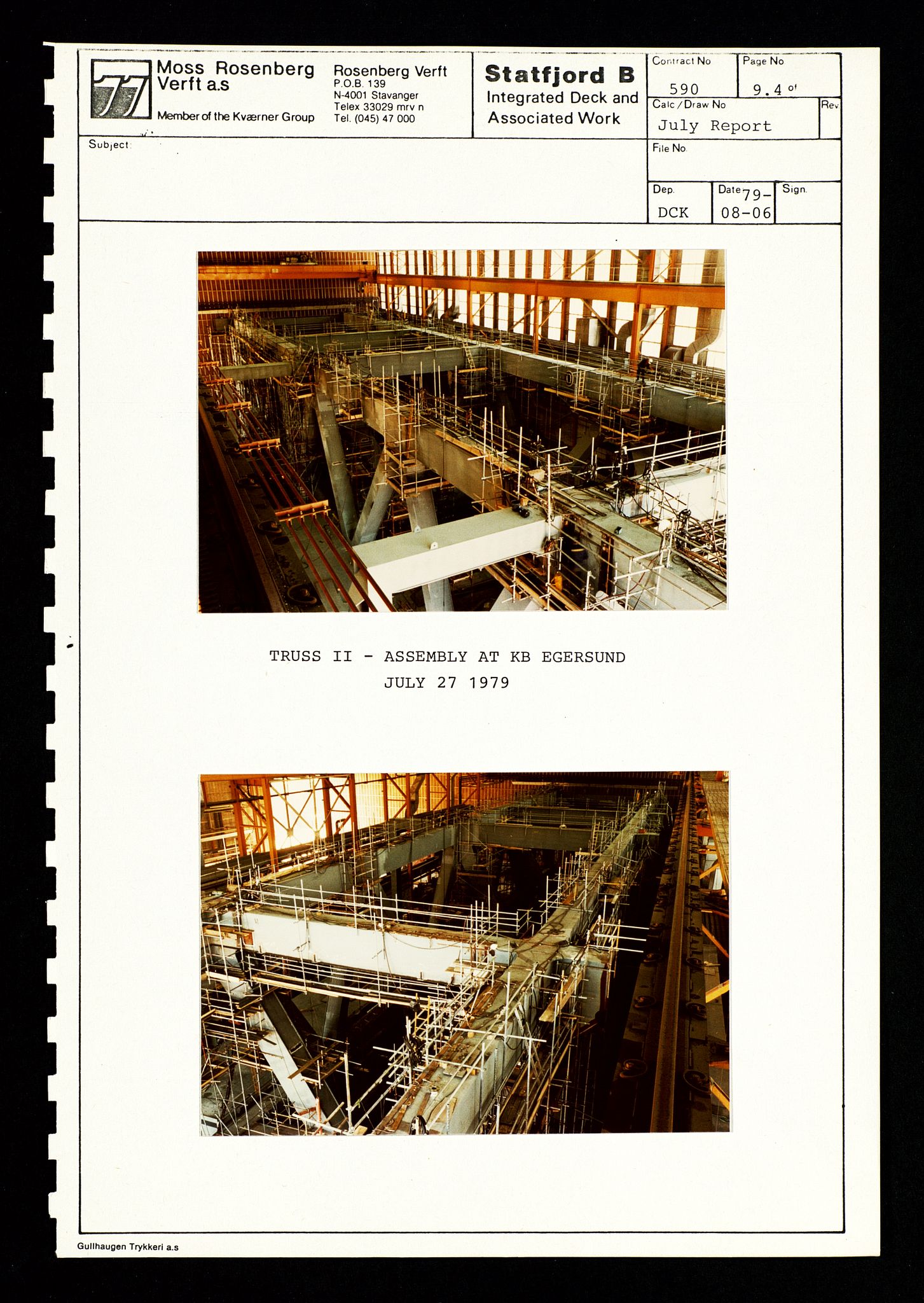 Pa 1400 - Moss Rosenberg Verft A/S, SAST/A-101696/E/Eb/Ebg/L0001: Statfjord B: Deck og offshore, 1979-1982, s. 41