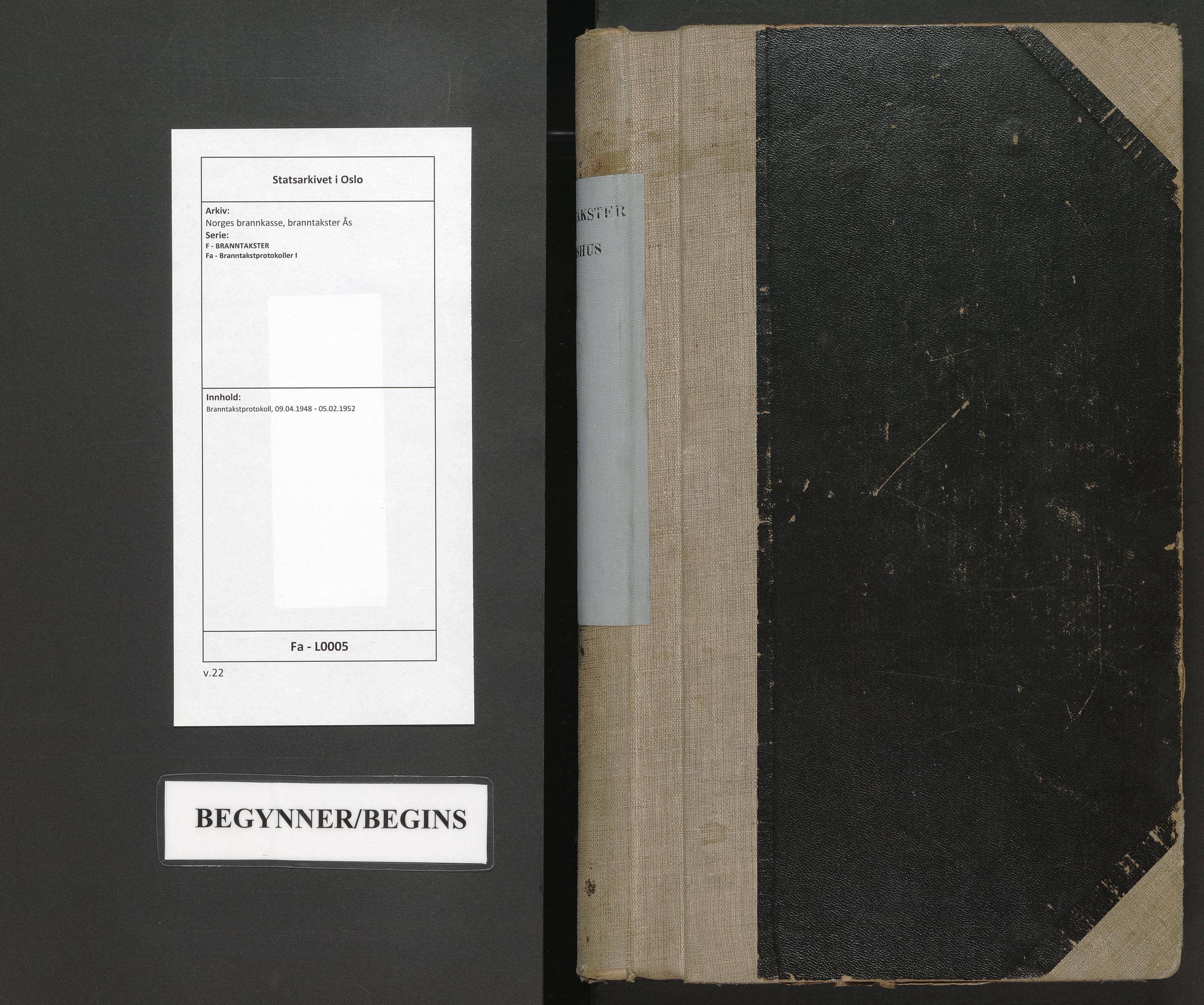Norges brannkasse, branntakster Ås, AV/SAO-A-11401/F/Fa/L0005: Branntakstprotokoll, 1948-1952