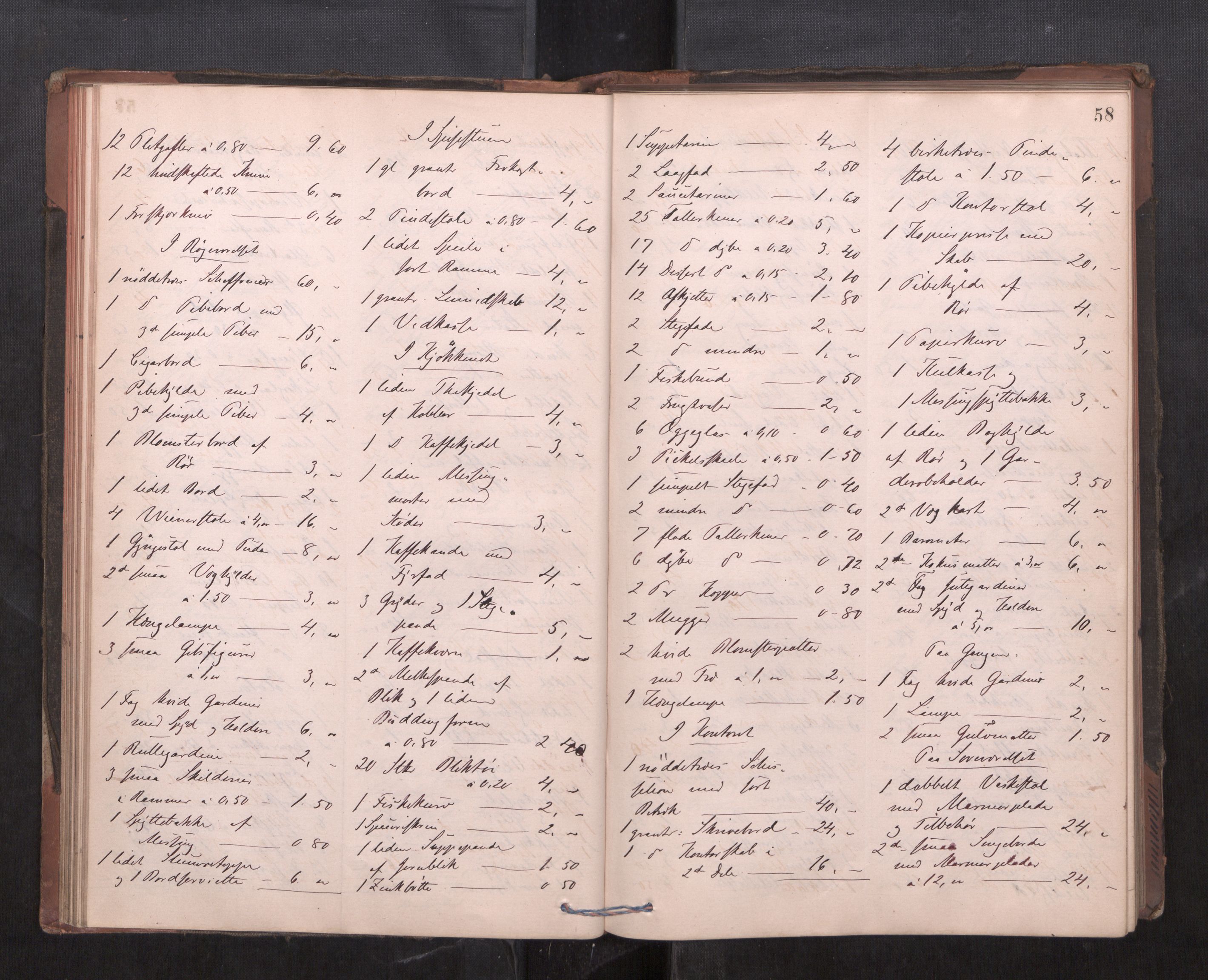 Trondheim byfogd, AV/SAT-A-0003/1/3/3C/L0011: Skifteregistreringsprotokoll - 13/2-20/4. (u/ register), 1884-1889, s. 58