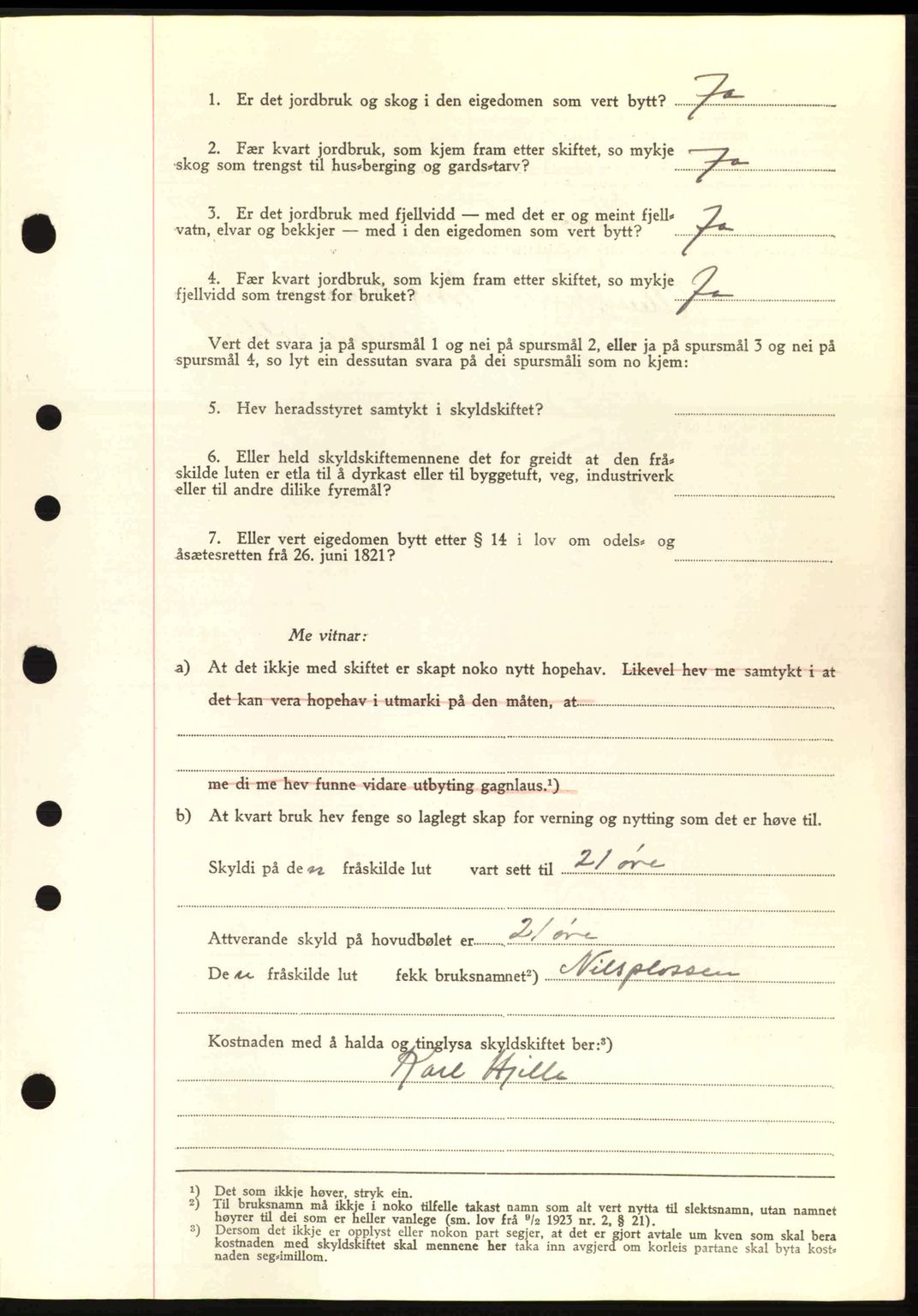 Nordre Sunnmøre sorenskriveri, AV/SAT-A-0006/1/2/2C/2Ca: Pantebok nr. A13, 1942-1942, Dagboknr: 957/1942