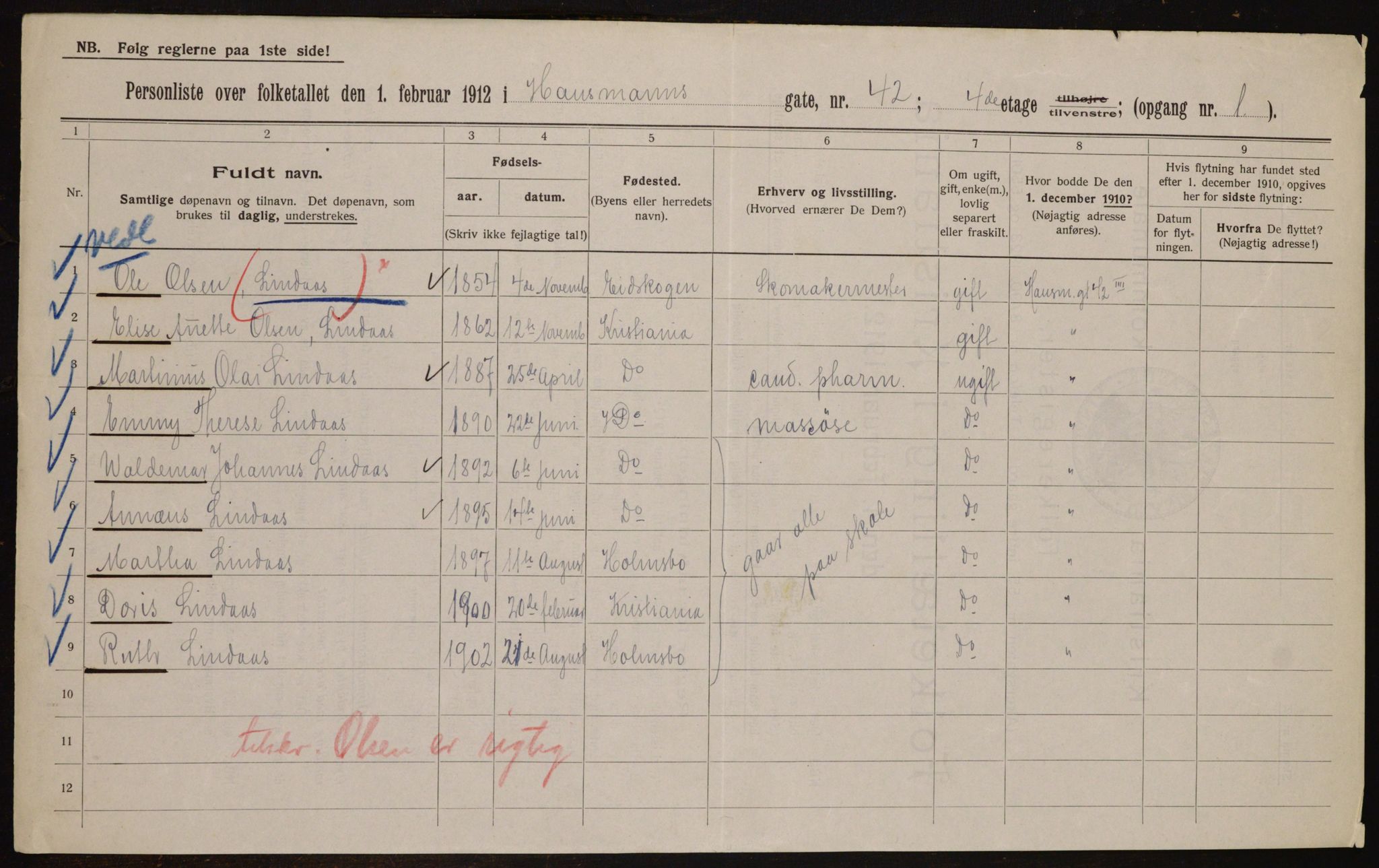 OBA, Kommunal folketelling 1.2.1912 for Kristiania, 1912, s. 35847