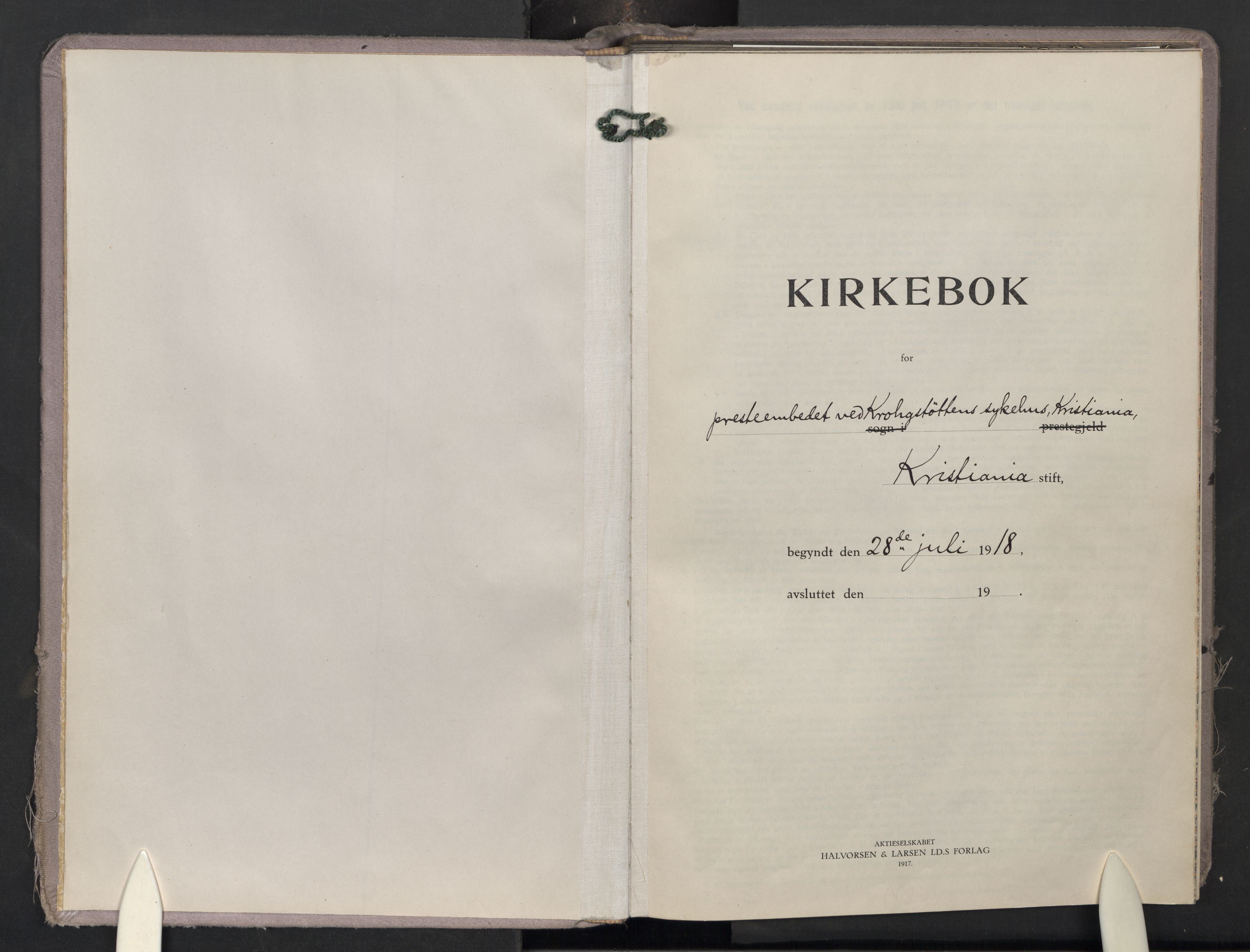 Krohgstøtten sykehusprest Kirkebøker, AV/SAO-A-10854/F/Fa/L0005: Ministerialbok nr. 5, 1918-1959