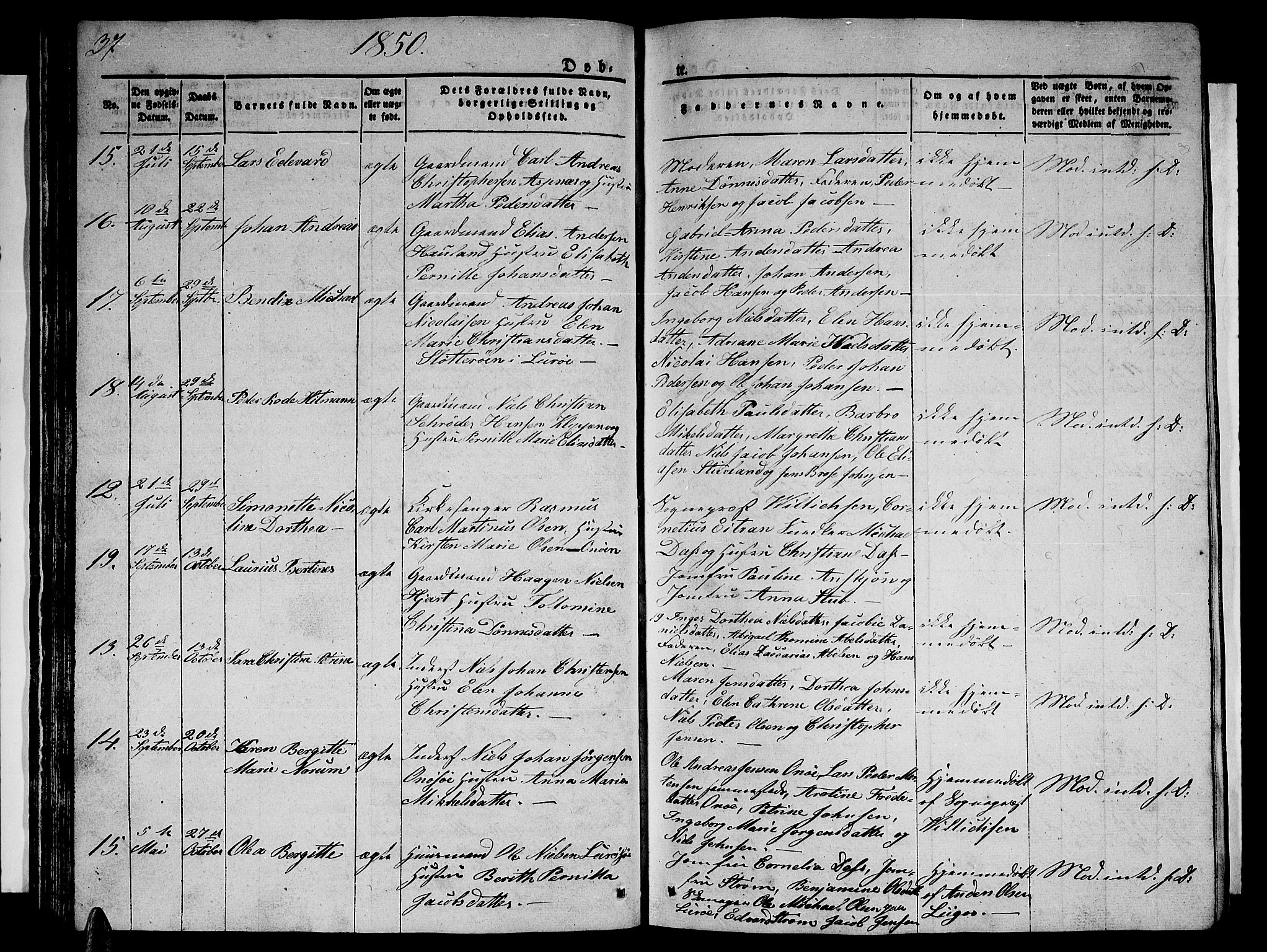 Ministerialprotokoller, klokkerbøker og fødselsregistre - Nordland, AV/SAT-A-1459/839/L0572: Klokkerbok nr. 839C02, 1841-1873, s. 37