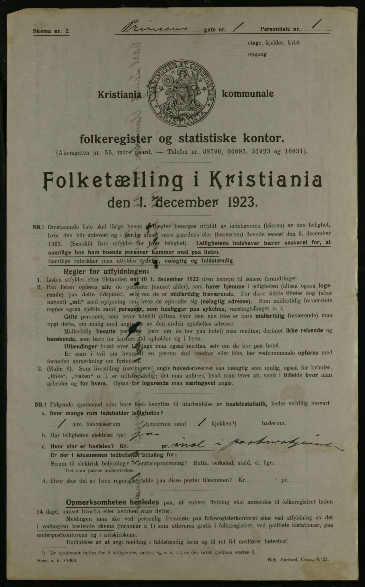 OBA, Kommunal folketelling 1.12.1923 for Kristiania, 1923, s. 89963