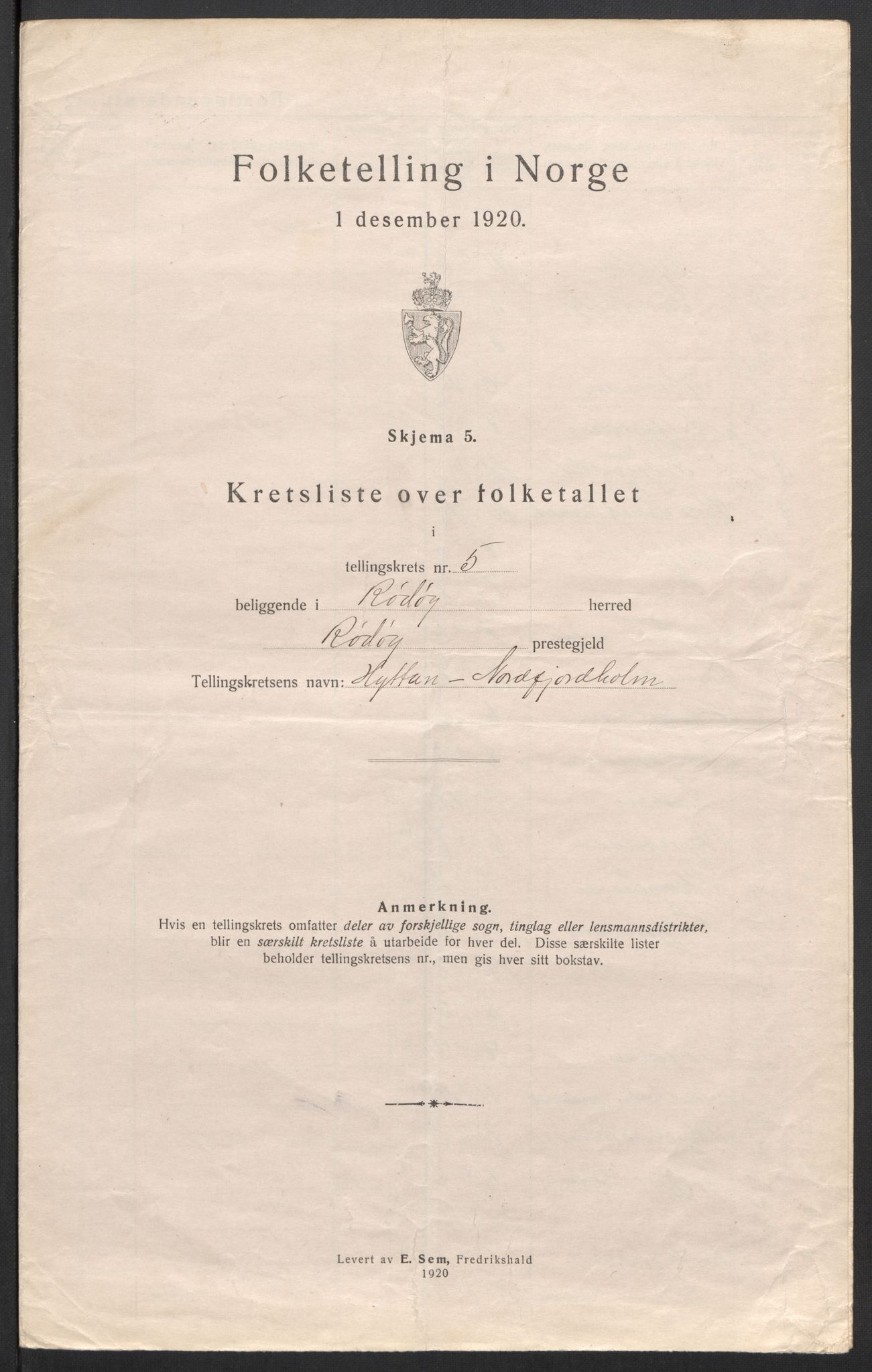 SAT, Folketelling 1920 for 1836 Rødøy herred, 1920, s. 18