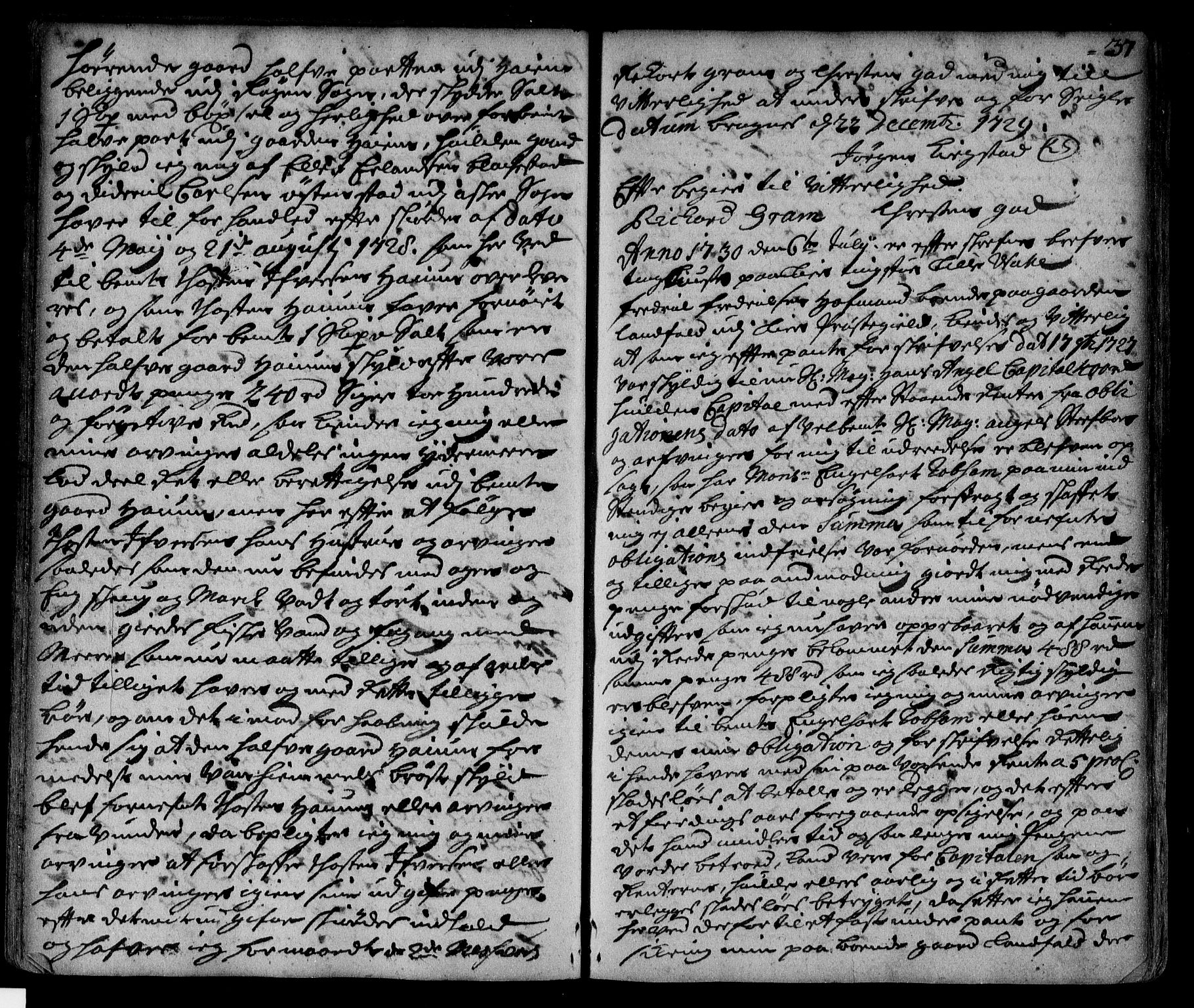 Lier, Røyken og Hurum sorenskriveri, SAKO/A-89/G/Ga/Gaa/L0002: Pantebok nr. II, 1725-1755, s. 37