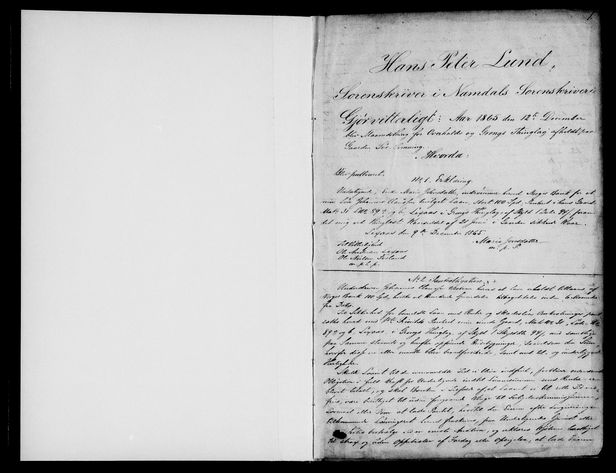 Namdal sorenskriveri, SAT/A-4133/1/2/2C/L0022: Pantebok nr. R, 1865-1871, s. 1