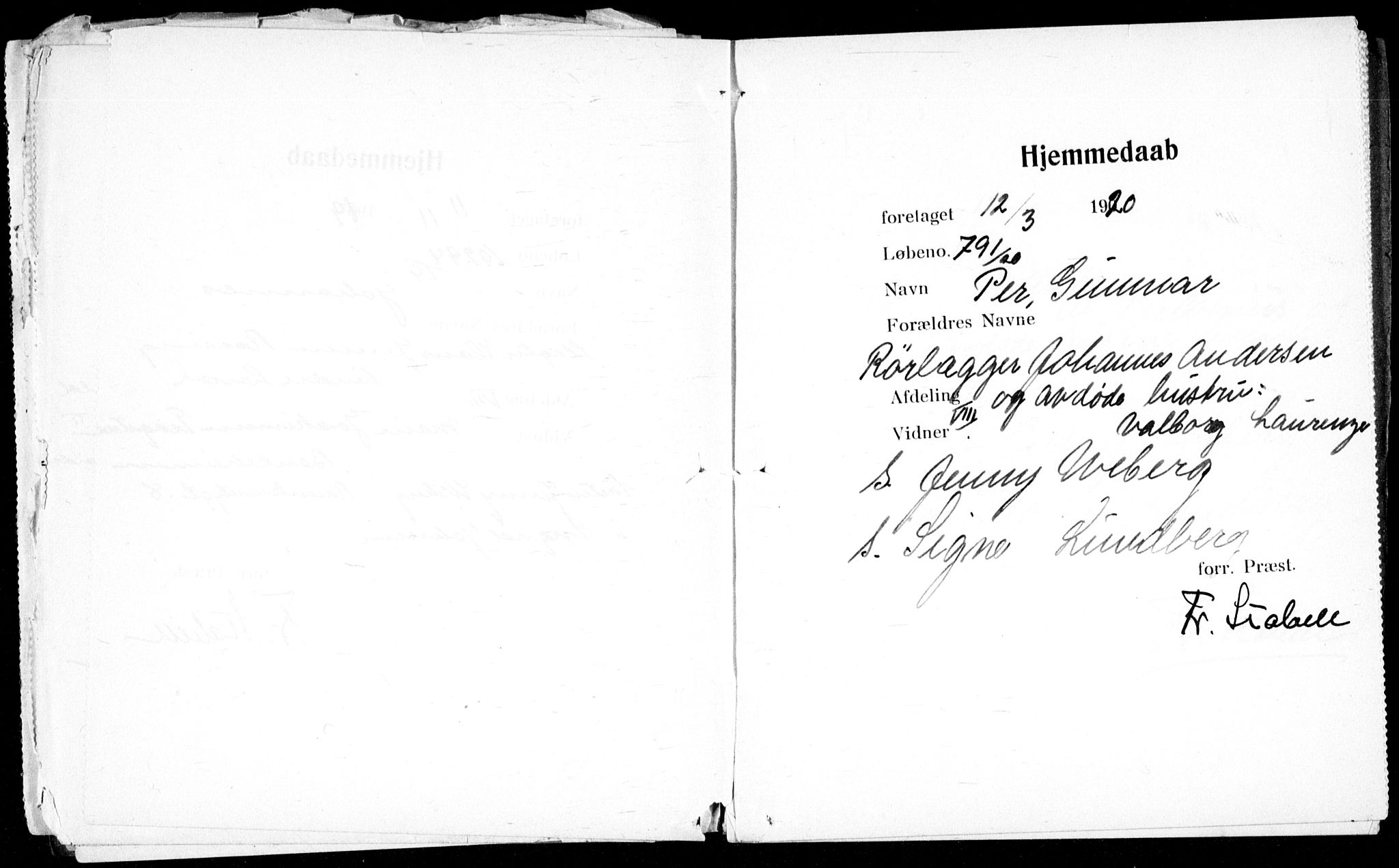 Ullevål sykehus prestekontor Kirkebøker, AV/SAO-A-10542a/K/Ka/L0003: Dåpsbok nr. 3, 1914-1921