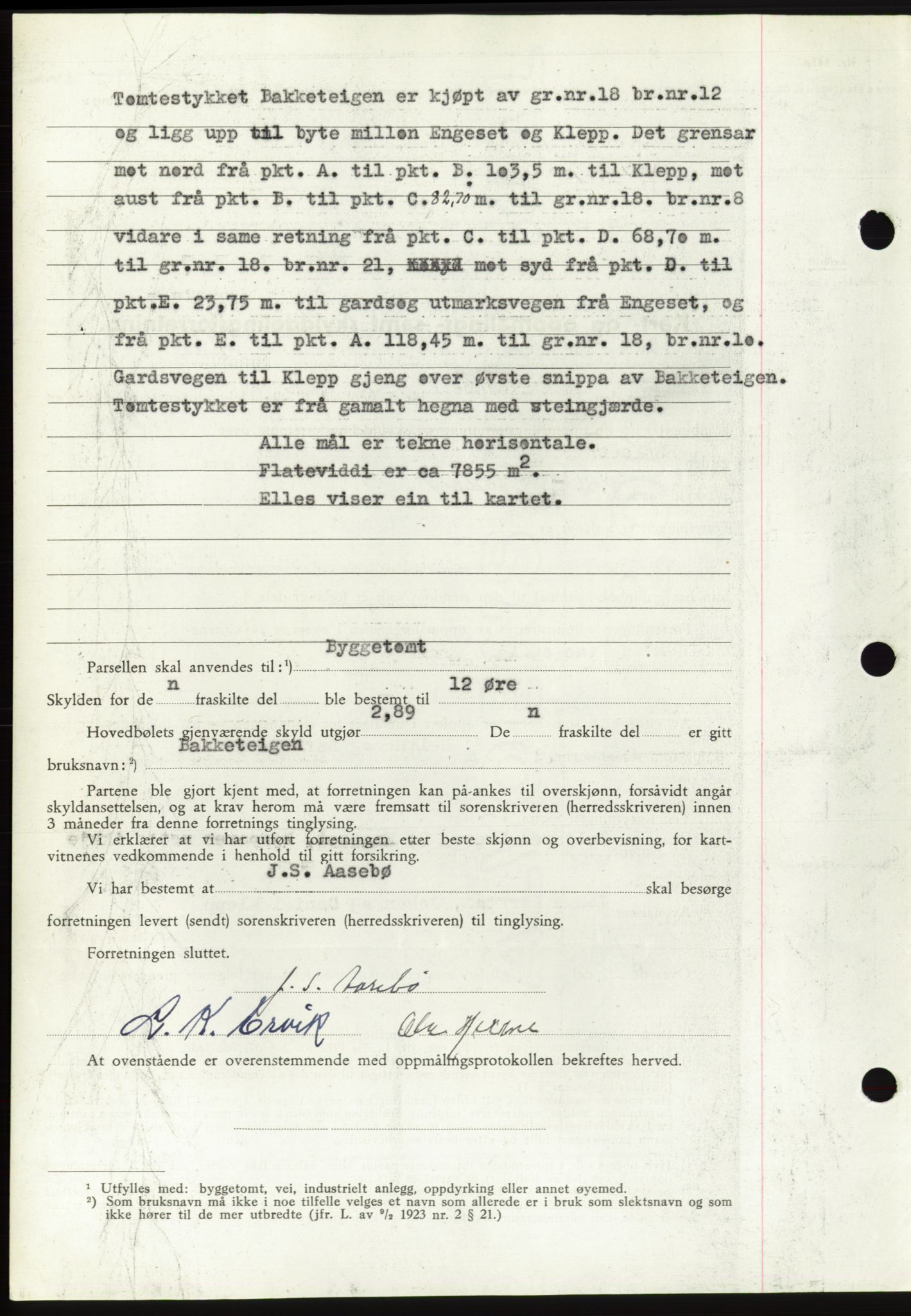 Søre Sunnmøre sorenskriveri, AV/SAT-A-4122/1/2/2C/L0077: Pantebok nr. 3A, 1945-1946, Dagboknr: 51/1946