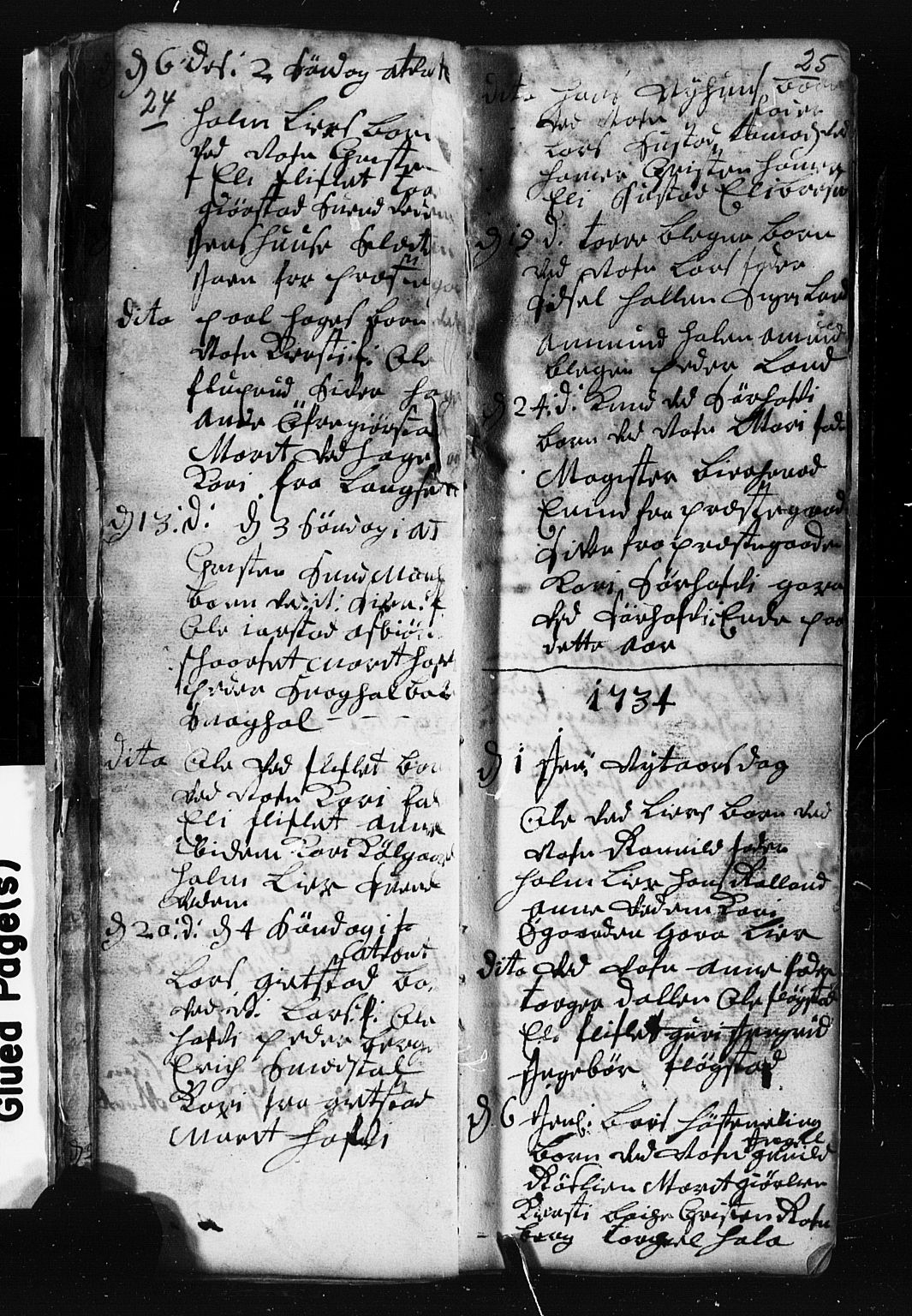 Fåberg prestekontor, AV/SAH-PREST-086/H/Ha/Hab/L0001: Klokkerbok nr. 1, 1727-1767, s. 24-25