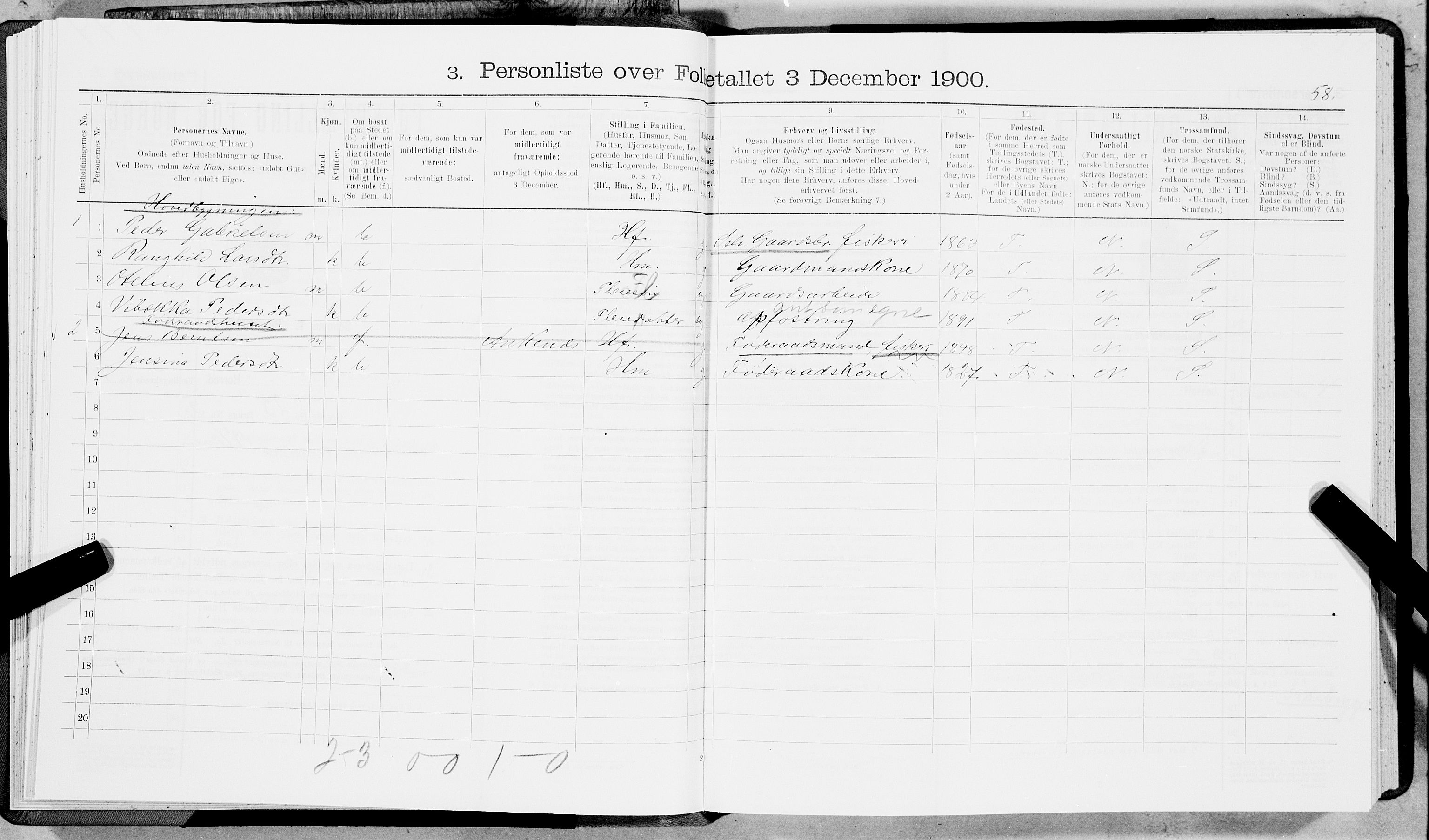 SAT, Folketelling 1900 for 1853 Evenes herred, 1900, s. 404