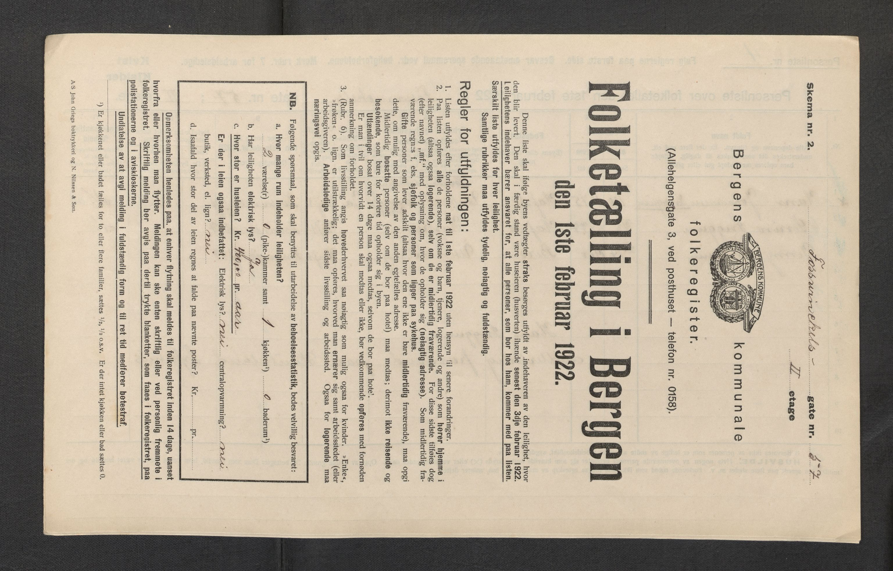 SAB, Kommunal folketelling 1922 for Bergen kjøpstad, 1922, s. 8994