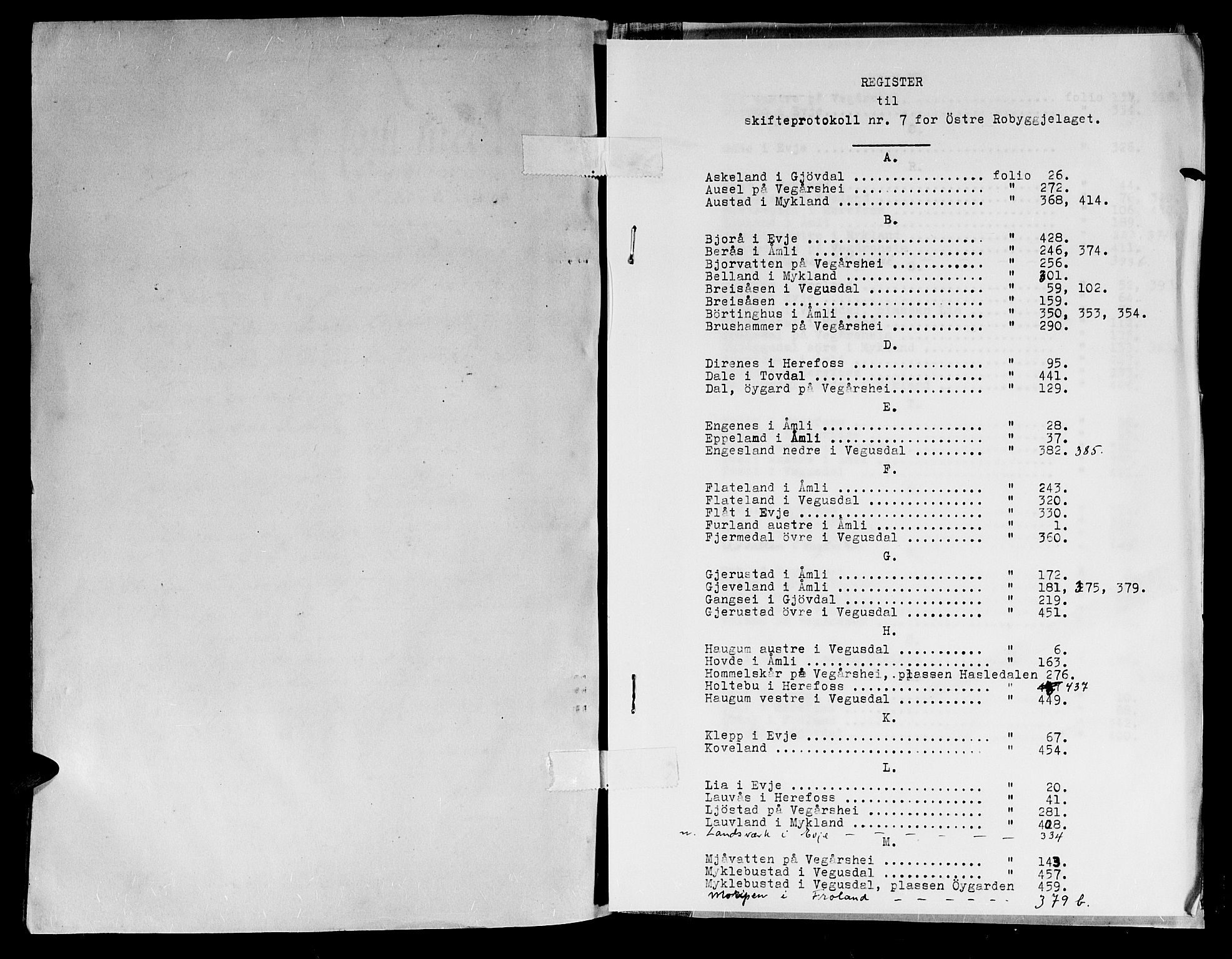 Østre Råbyggelag sorenskriveri, AV/SAK-1221-0016/H/Hc/L0007: Skifteprotokoll nr 7 med register, 1724-1728