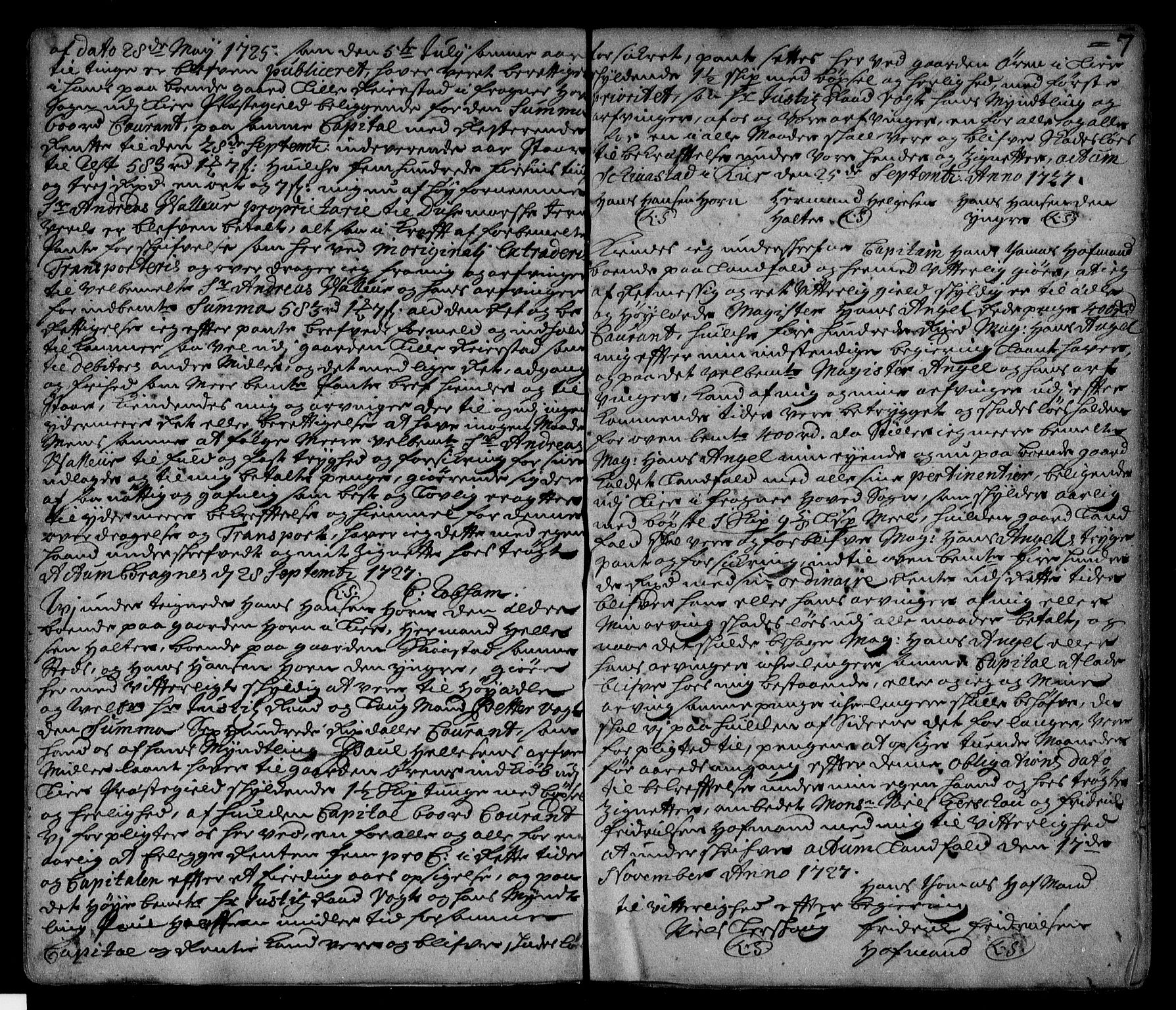 Lier, Røyken og Hurum sorenskriveri, SAKO/A-89/G/Ga/Gaa/L0002: Pantebok nr. II, 1725-1755, s. 7