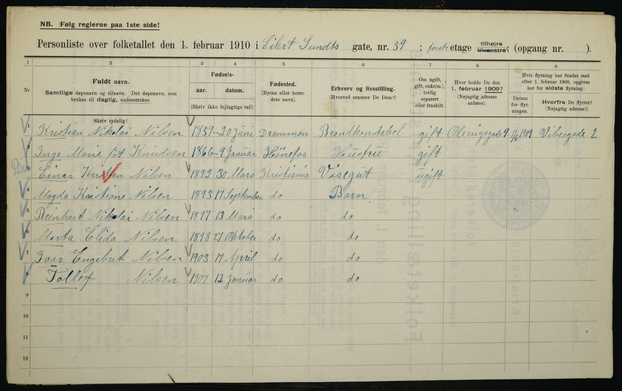 OBA, Kommunal folketelling 1.2.1910 for Kristiania, 1910, s. 18373