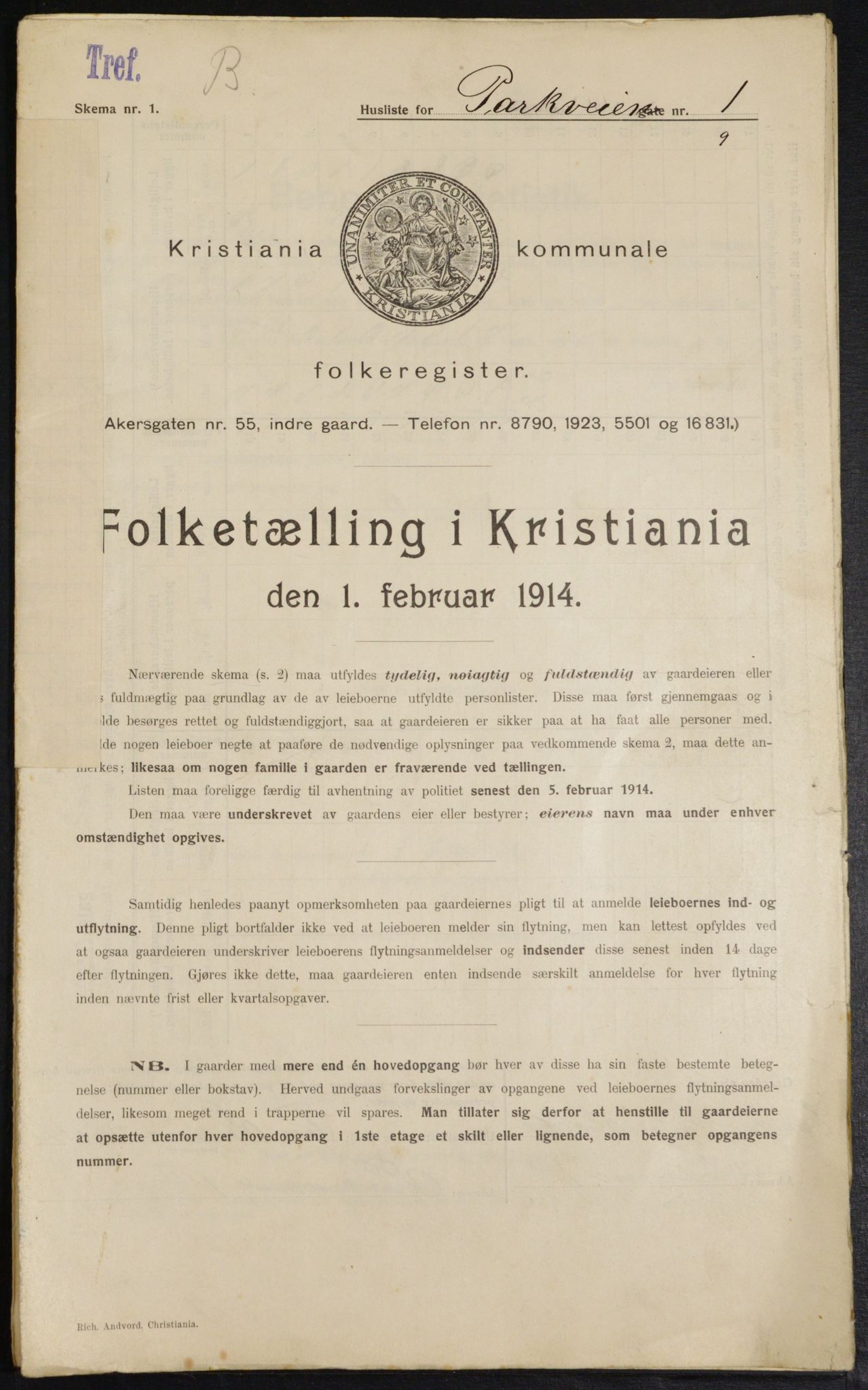 OBA, Kommunal folketelling 1.2.1914 for Kristiania, 1914, s. 77825