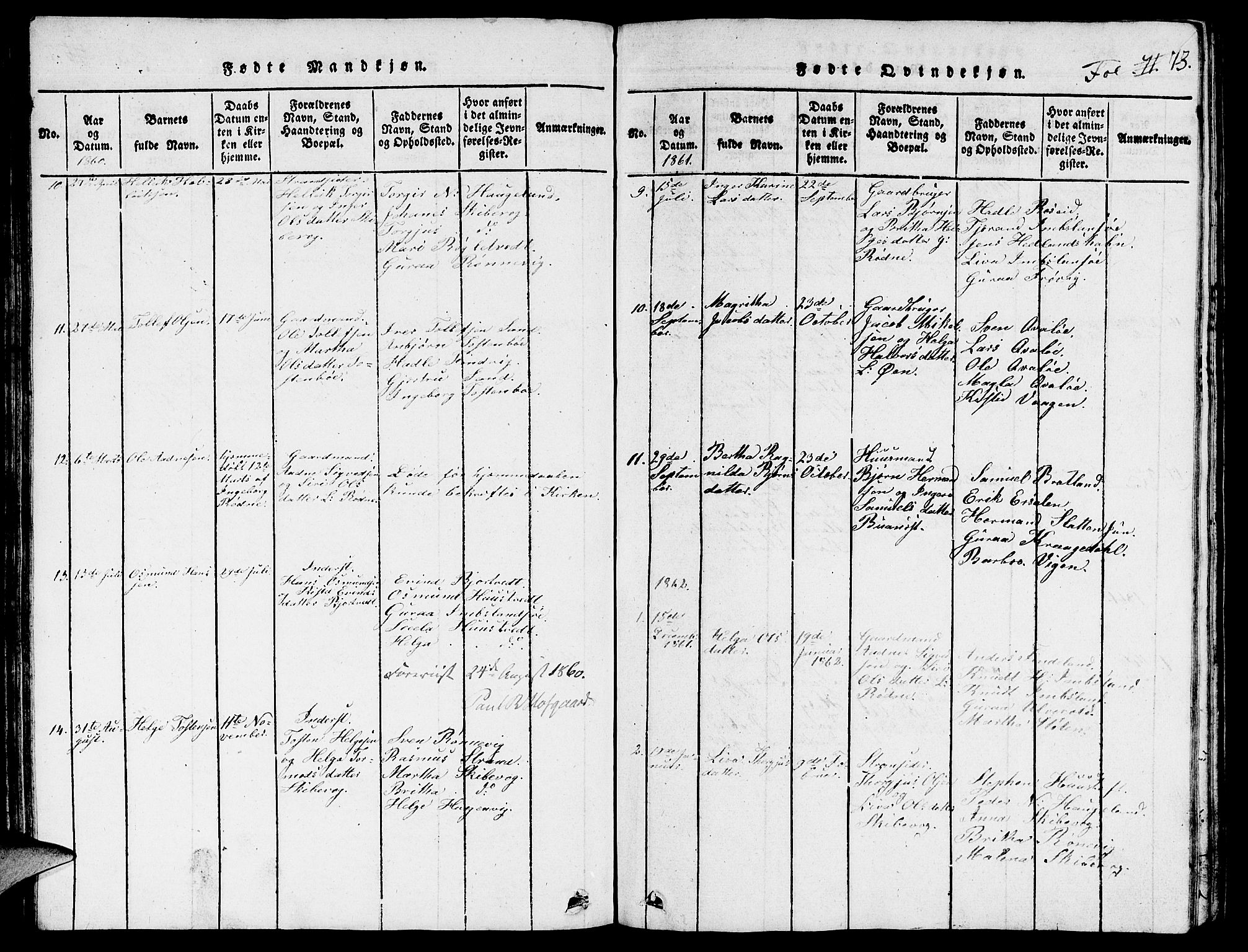 Vikedal sokneprestkontor, SAST/A-101840/01/V: Klokkerbok nr. B 3, 1816-1867, s. 73