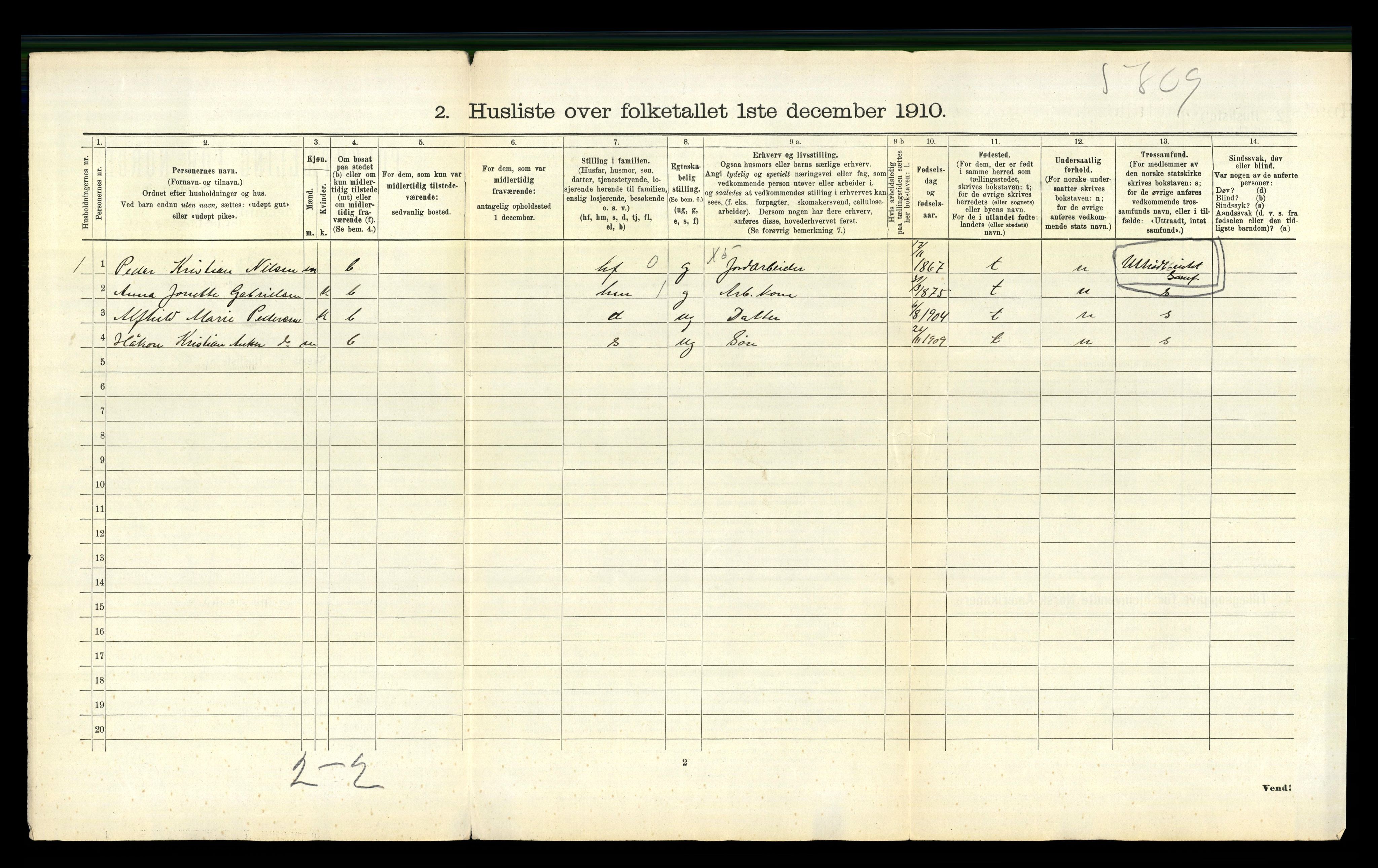 RA, Folketelling 1910 for 1833 Mo herred, 1910, s. 914