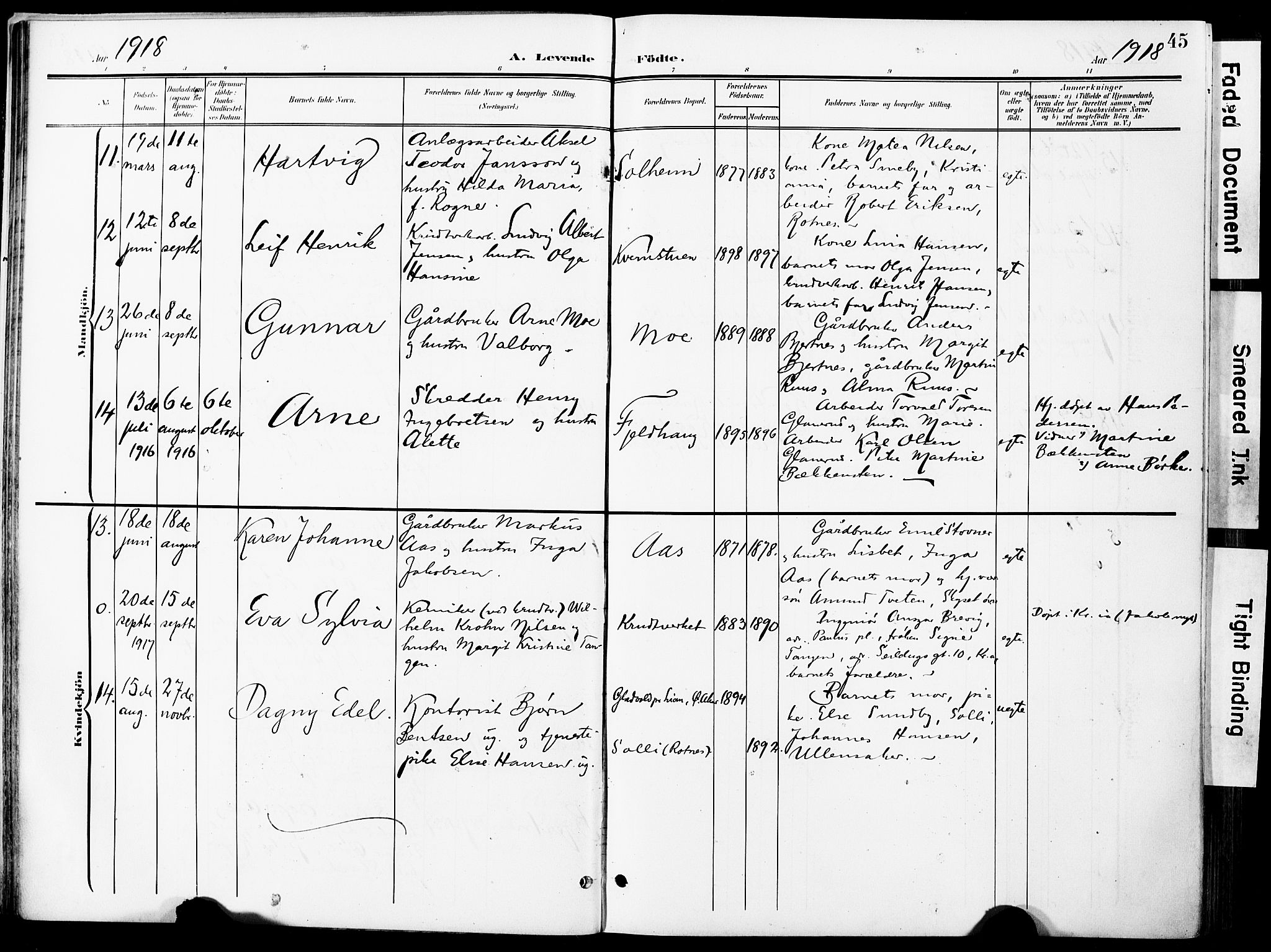 Nittedal prestekontor Kirkebøker, AV/SAO-A-10365a/F/Fa/L0008: Ministerialbok nr. I 8, 1902-1926, s. 45