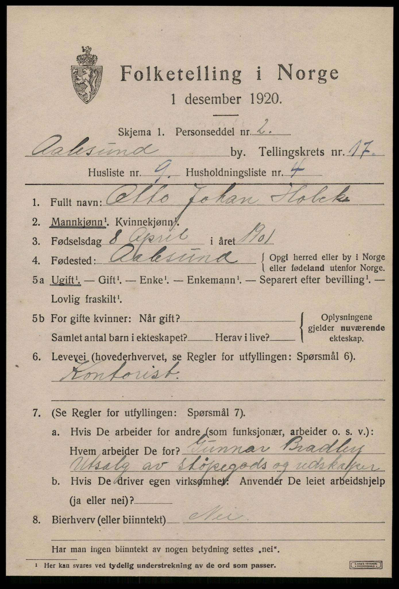 SAT, Folketelling 1920 for 1501 Ålesund kjøpstad, 1920, s. 33512
