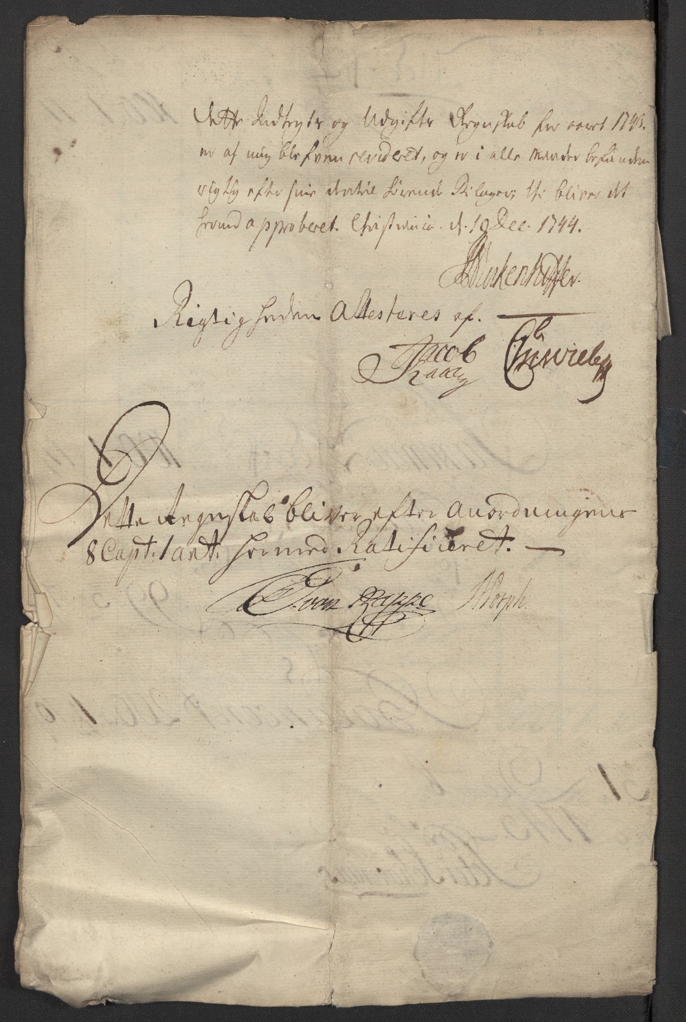 Kristiania tukthus, AV/SAO-A-10644/A/Ad/Adb/L0011: Innkomne skriv, rapporter og regnskap, 1742-1783, s. 22