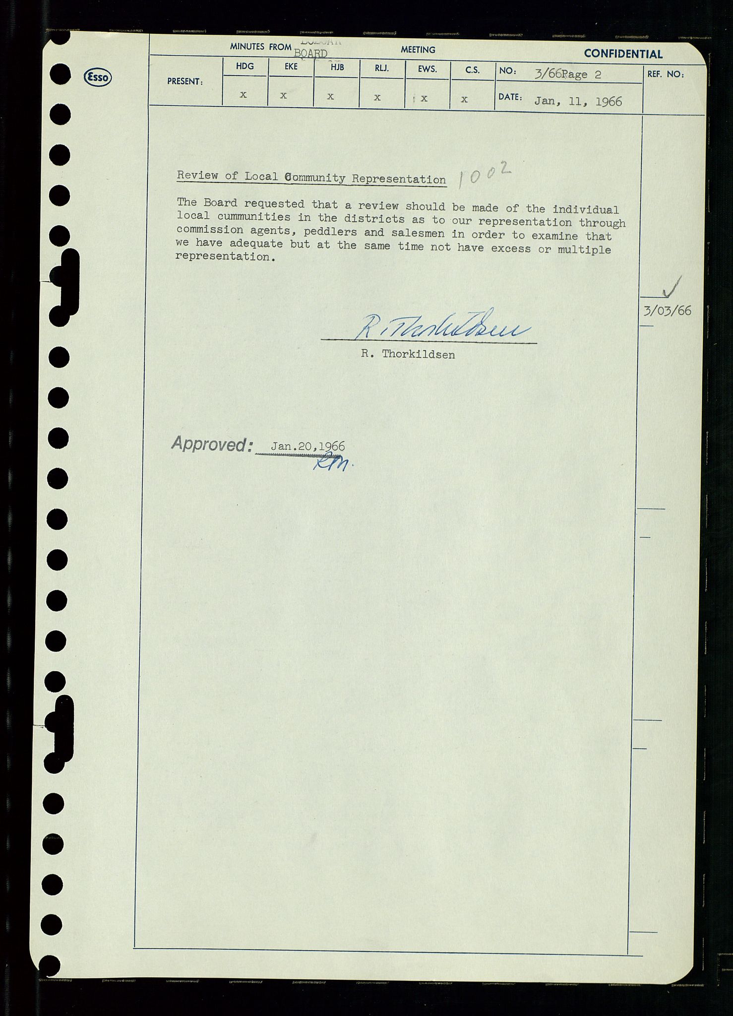 Pa 0982 - Esso Norge A/S, AV/SAST-A-100448/A/Aa/L0002/0002: Den administrerende direksjon Board minutes (styrereferater) / Den administrerende direksjon Board minutes (styrereferater), 1966, s. 8