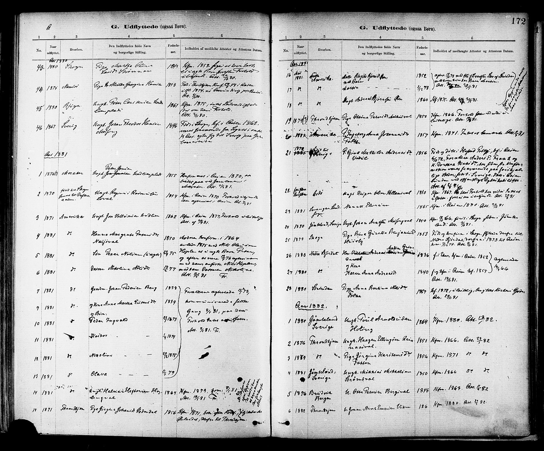 Ministerialprotokoller, klokkerbøker og fødselsregistre - Nord-Trøndelag, SAT/A-1458/714/L0130: Ministerialbok nr. 714A01, 1878-1895, s. 172