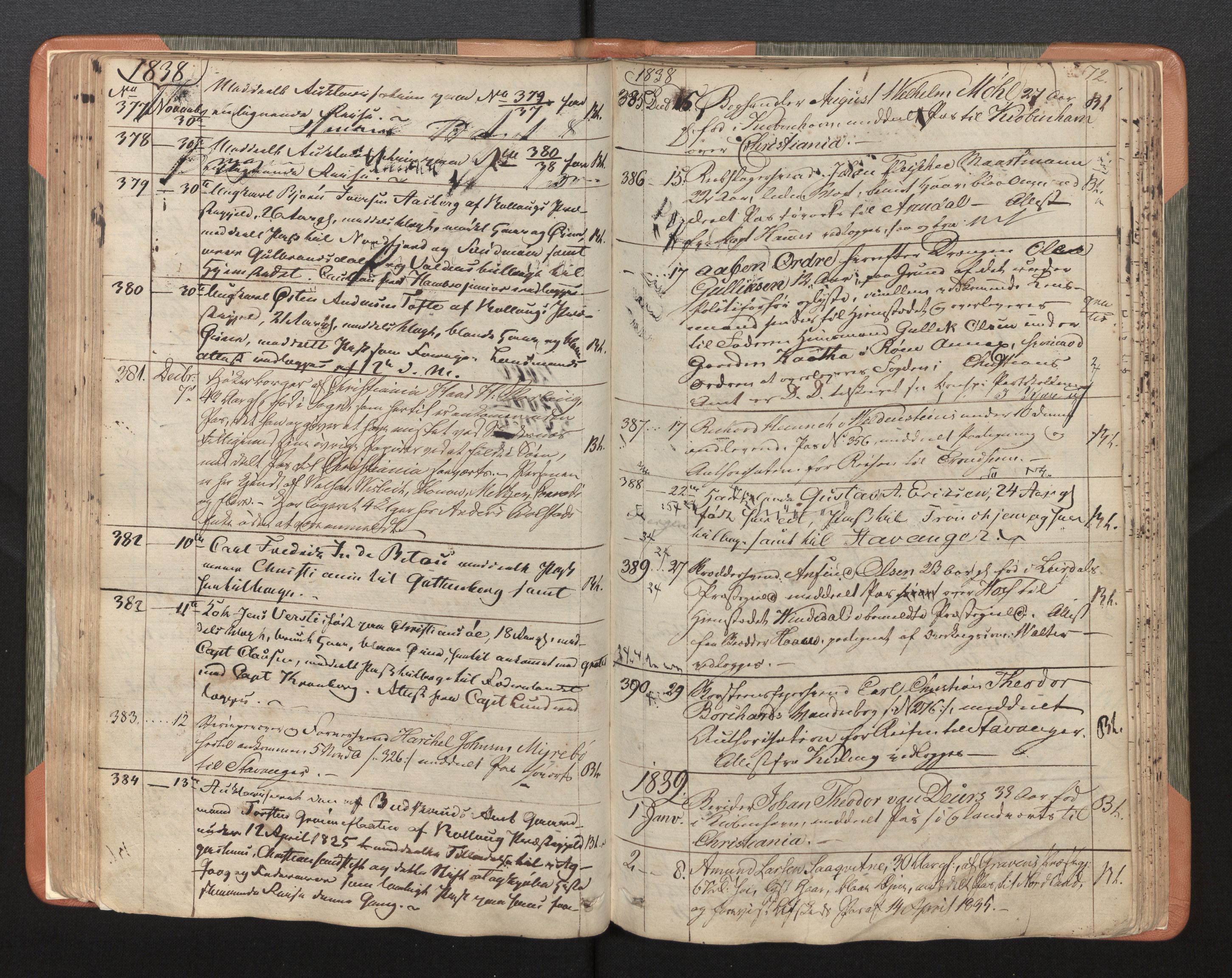 Bergen politikammer / politidistrikt, AV/SAB-A-60401/L/La/Lab/L0003: Passprotokoll, 1836-1842, s. 72
