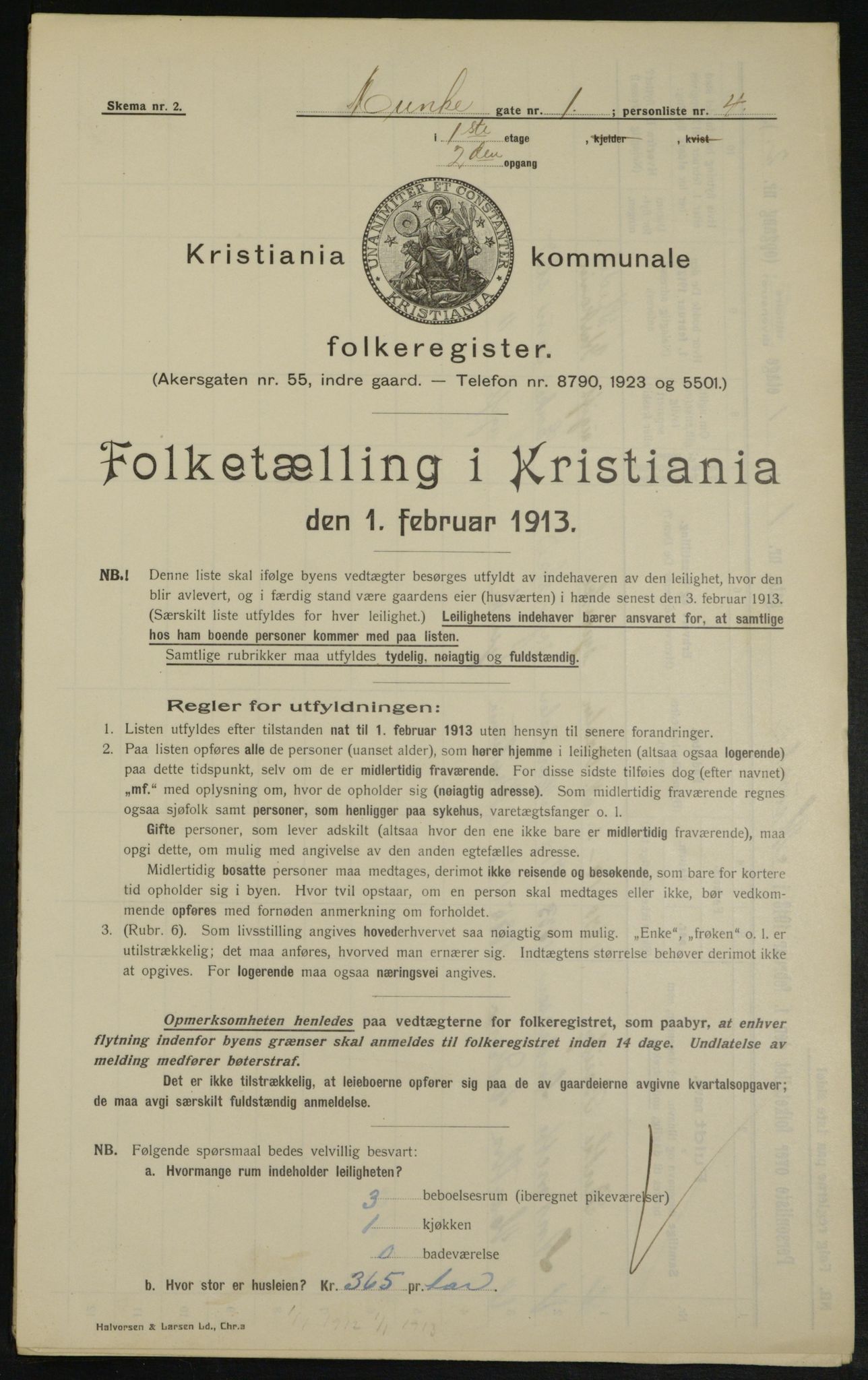 OBA, Kommunal folketelling 1.2.1913 for Kristiania, 1913, s. 67889