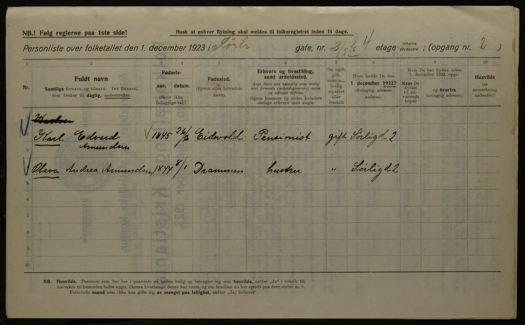 OBA, Kommunal folketelling 1.12.1923 for Kristiania, 1923, s. 117849