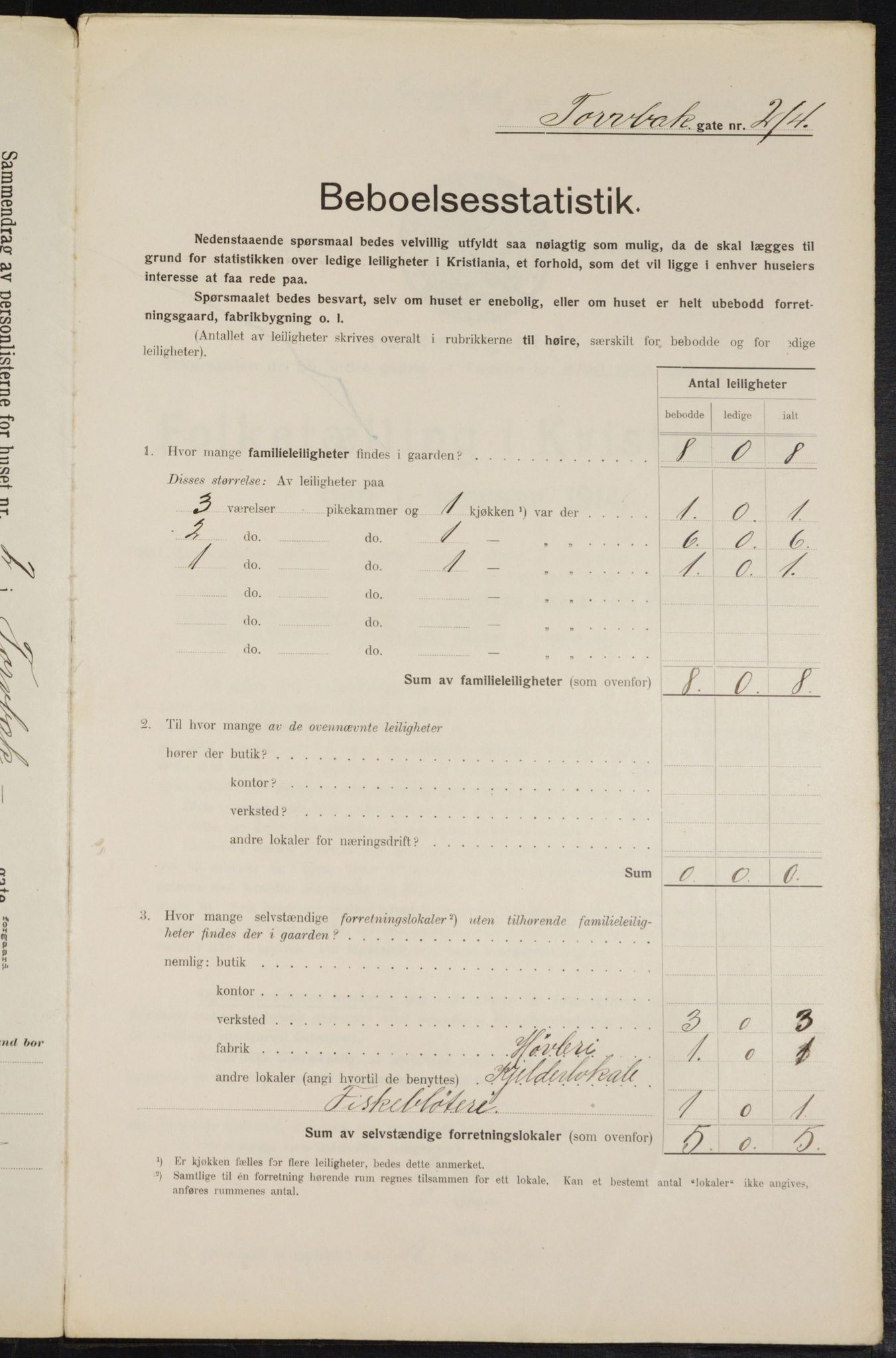 OBA, Kommunal folketelling 1.2.1914 for Kristiania, 1914, s. 115828