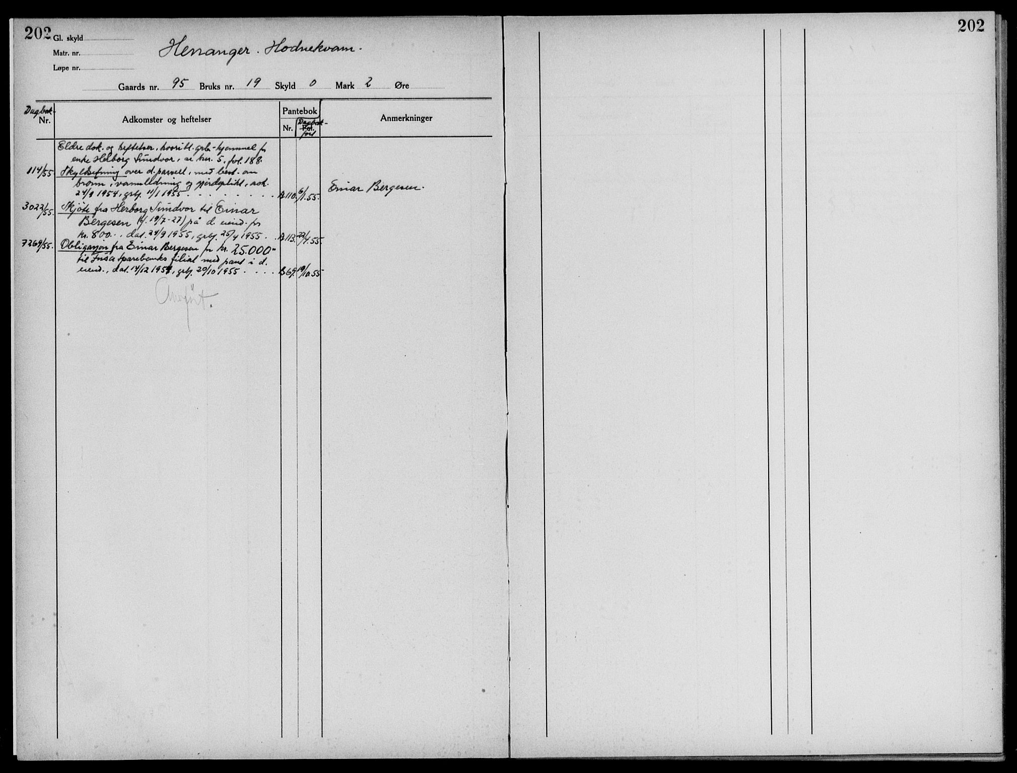 Midhordland sorenskriveri, SAB/A-3001/1/G/Ga/Gab/L0009b: Panteregister nr. II.A.b.9b, s. 202