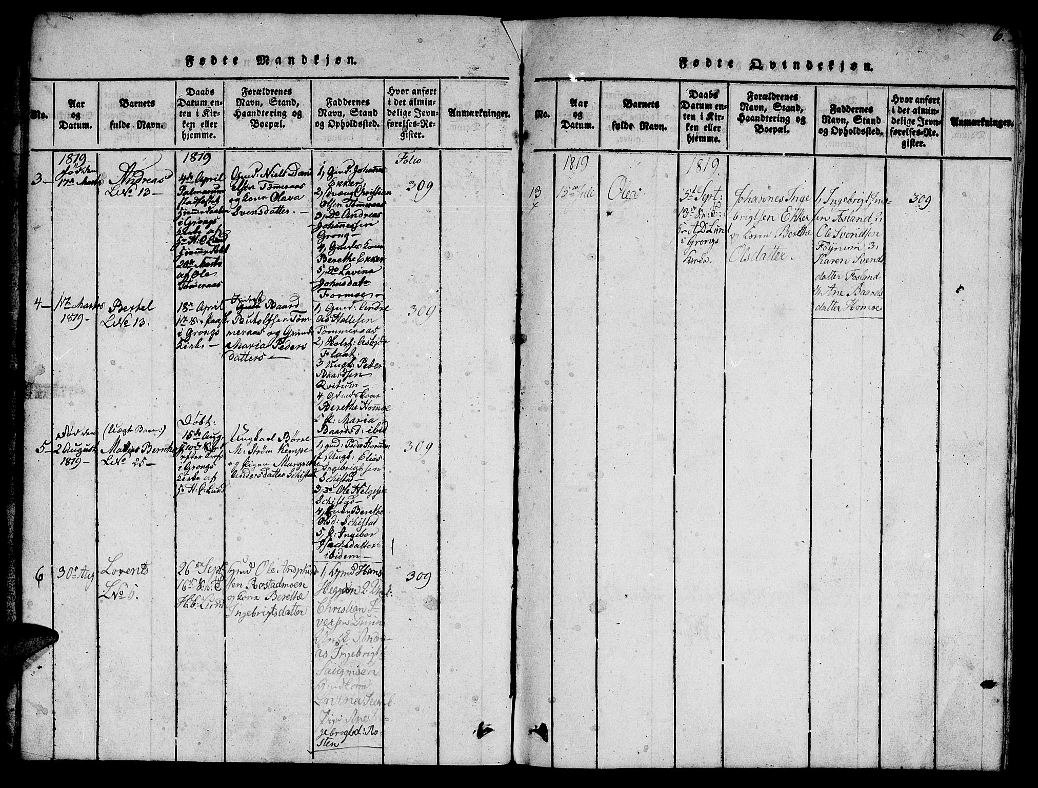 Ministerialprotokoller, klokkerbøker og fødselsregistre - Nord-Trøndelag, SAT/A-1458/758/L0521: Klokkerbok nr. 758C01, 1816-1825, s. 6