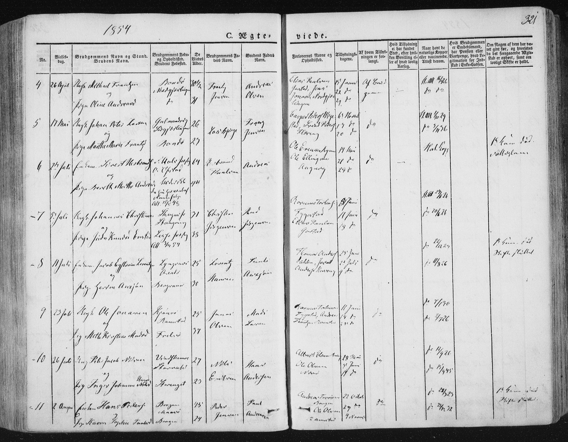Ministerialprotokoller, klokkerbøker og fødselsregistre - Nord-Trøndelag, SAT/A-1458/784/L0669: Ministerialbok nr. 784A04, 1829-1859, s. 321