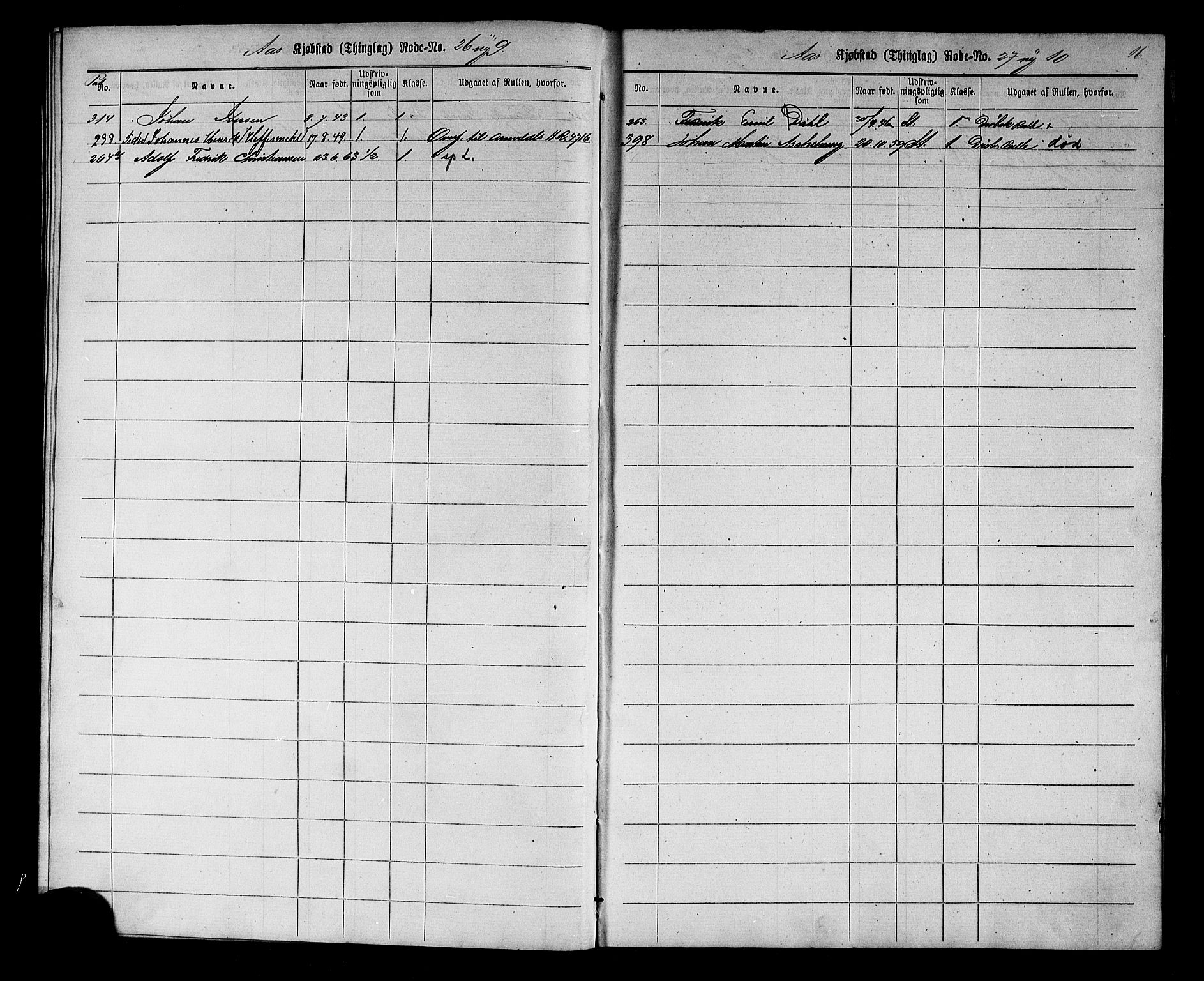 Drøbak mønstringskontor, SAO/A-10569f/F/Fc/Fcc/L0002: Utskrivningsrulle, 1860, s. 16