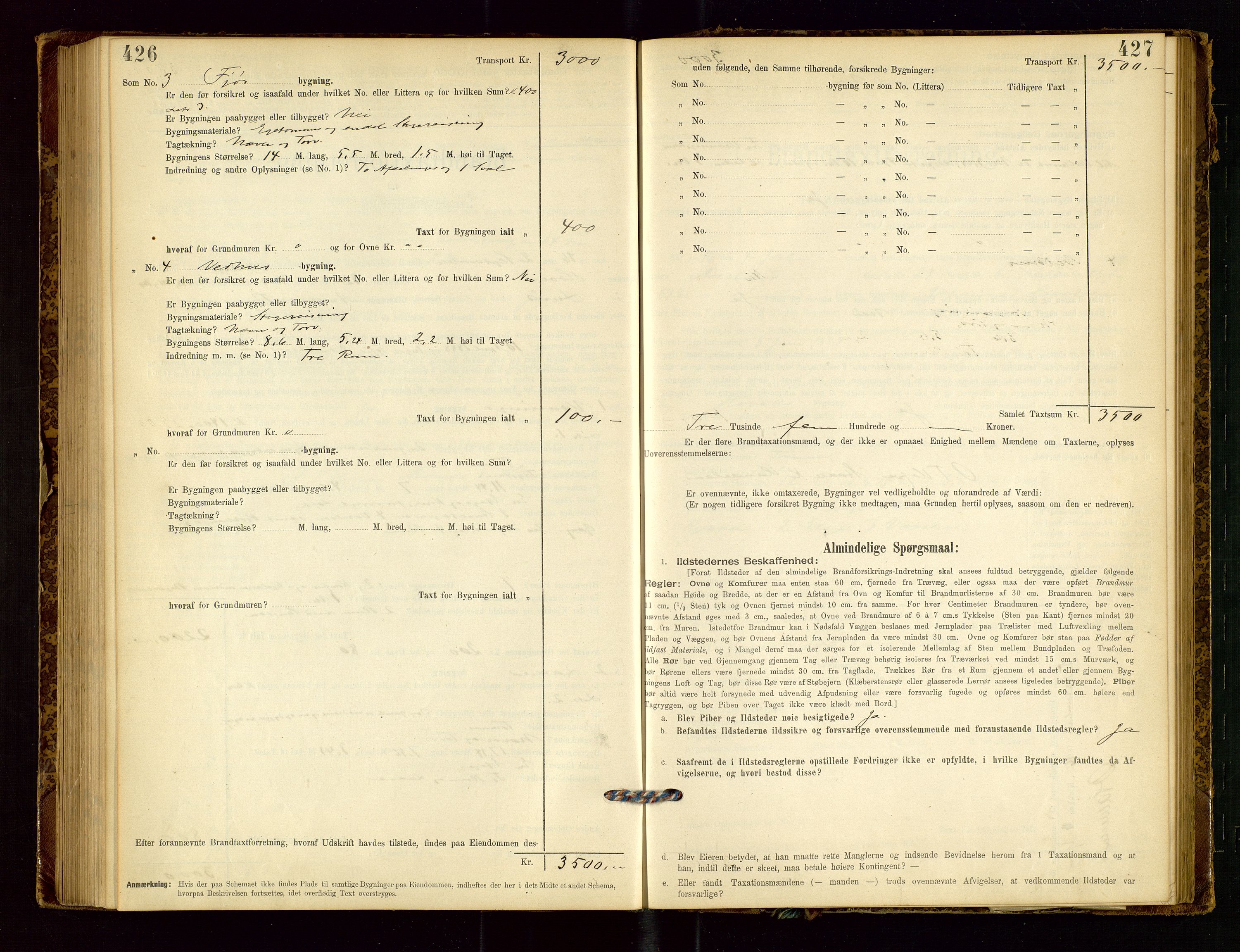 Lund lensmannskontor, AV/SAST-A-100303/Gob/L0001: "Brandtakstprotokol", 1894-1907, s. 426-427