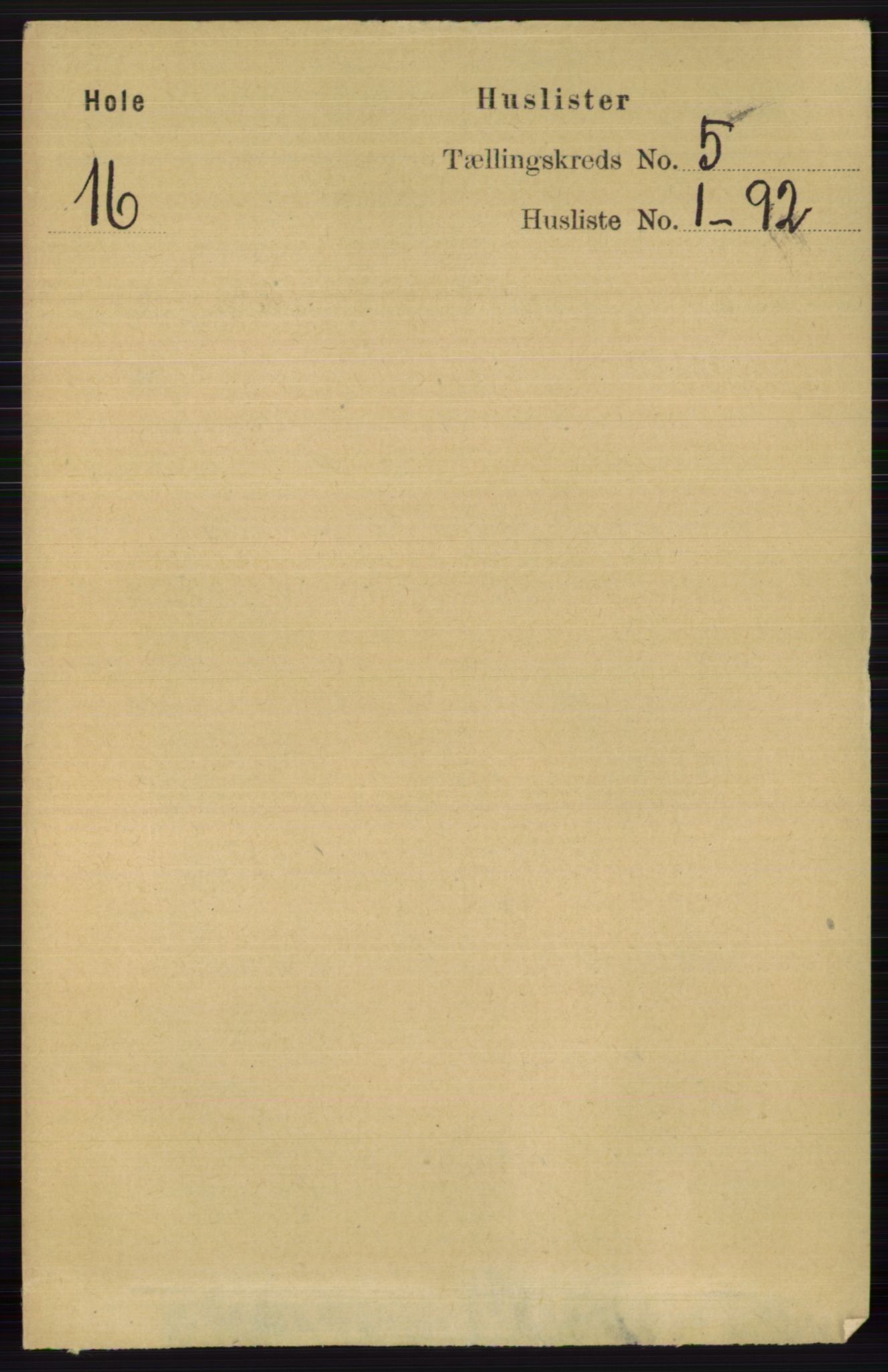 RA, Folketelling 1891 for 0612 Hole herred, 1891, s. 2440