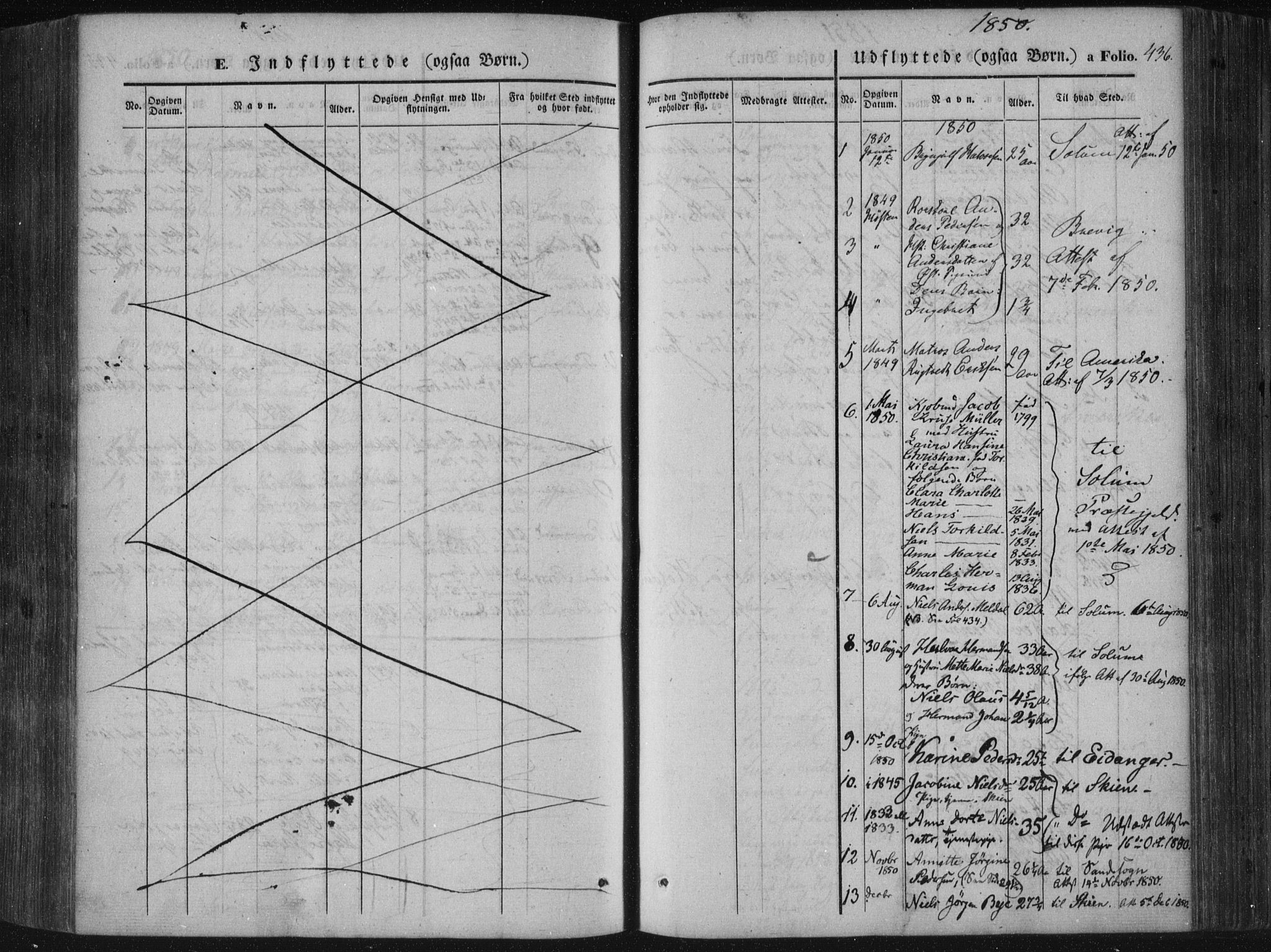 Porsgrunn kirkebøker , AV/SAKO-A-104/F/Fa/L0006: Ministerialbok nr. 6, 1841-1857, s. 436
