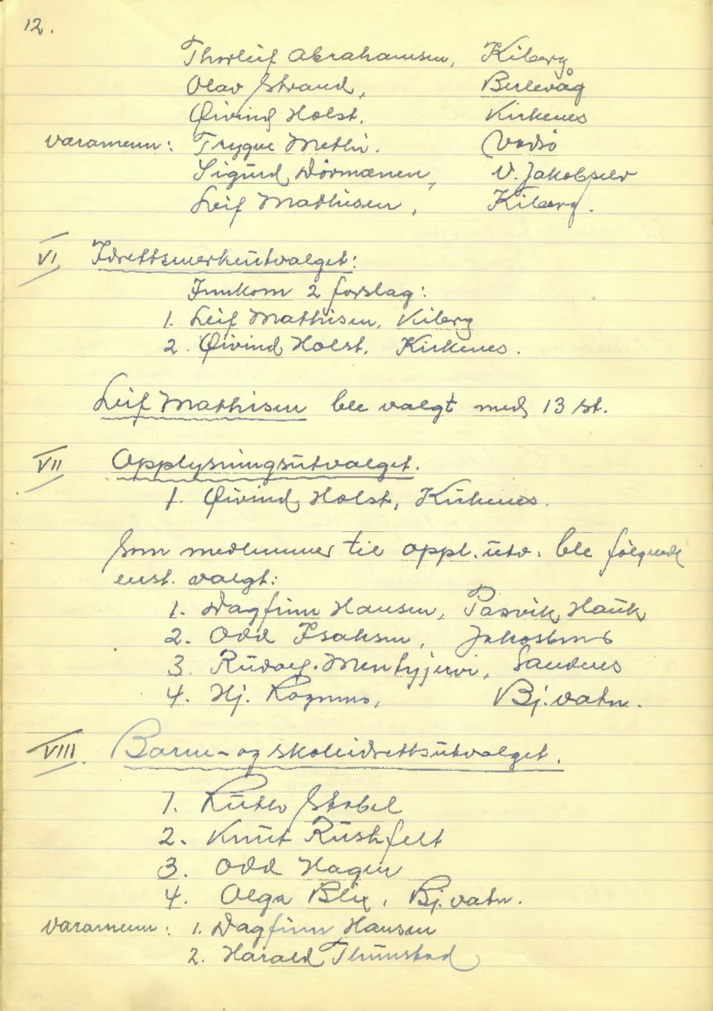 Aust-Finnmark Idrettskrets , FMFB/A-1041/A/L0002: Møteprotokoll for  styre, ting og arbeidsutvalg, 1951-1954, s. 15