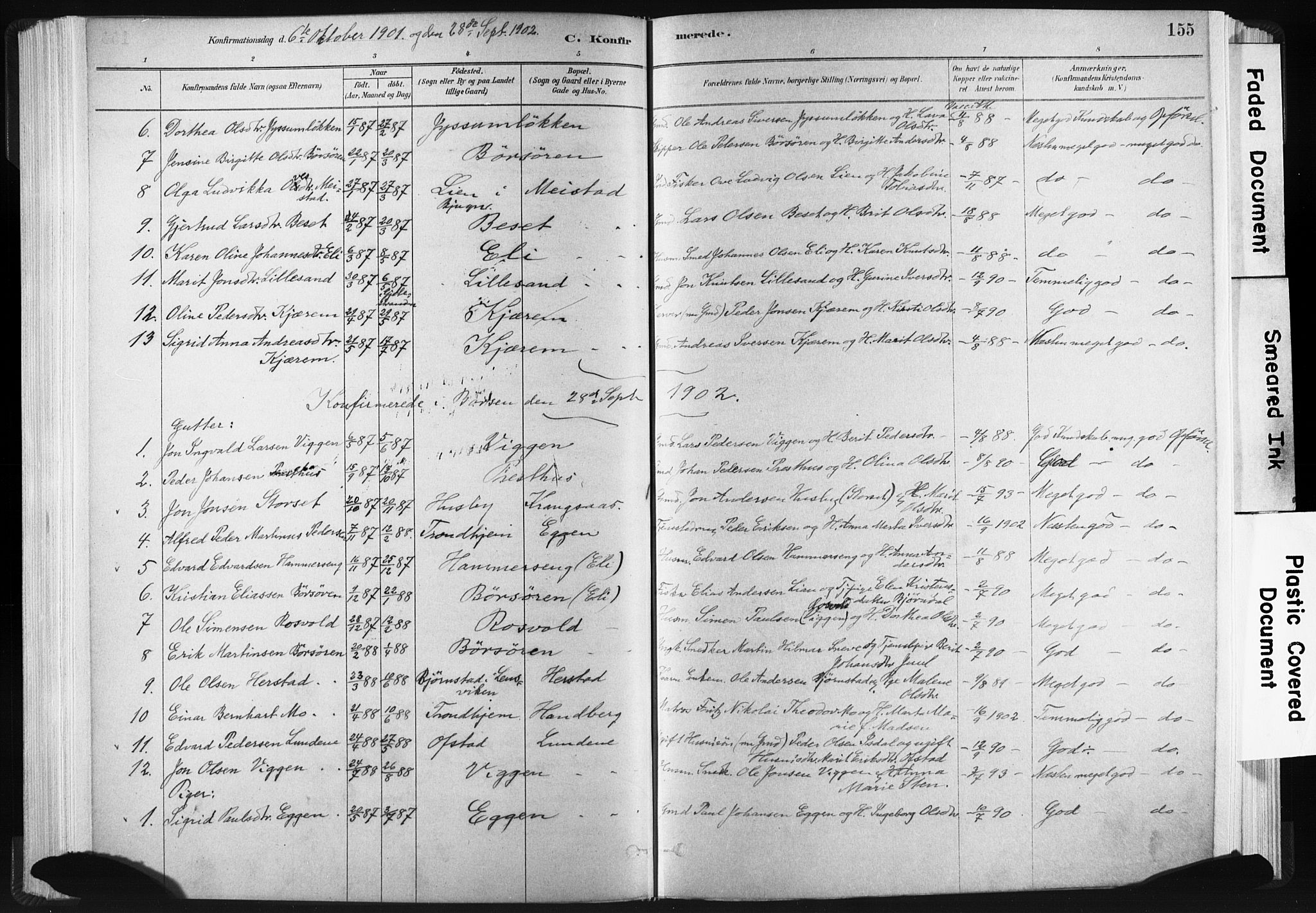 Ministerialprotokoller, klokkerbøker og fødselsregistre - Sør-Trøndelag, SAT/A-1456/665/L0773: Ministerialbok nr. 665A08, 1879-1905, s. 155