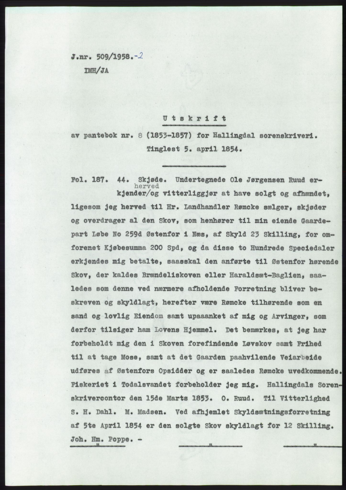 Statsarkivet i Kongsberg, SAKO/A-0001, 1958, s. 354