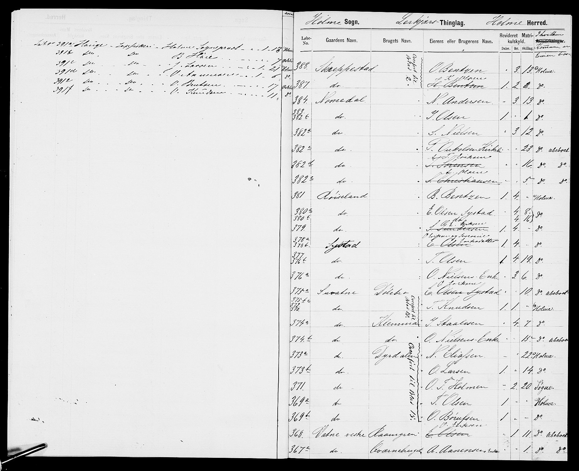 SAK, Folketelling 1875 for 1020P Holum prestegjeld, 1875, s. 16