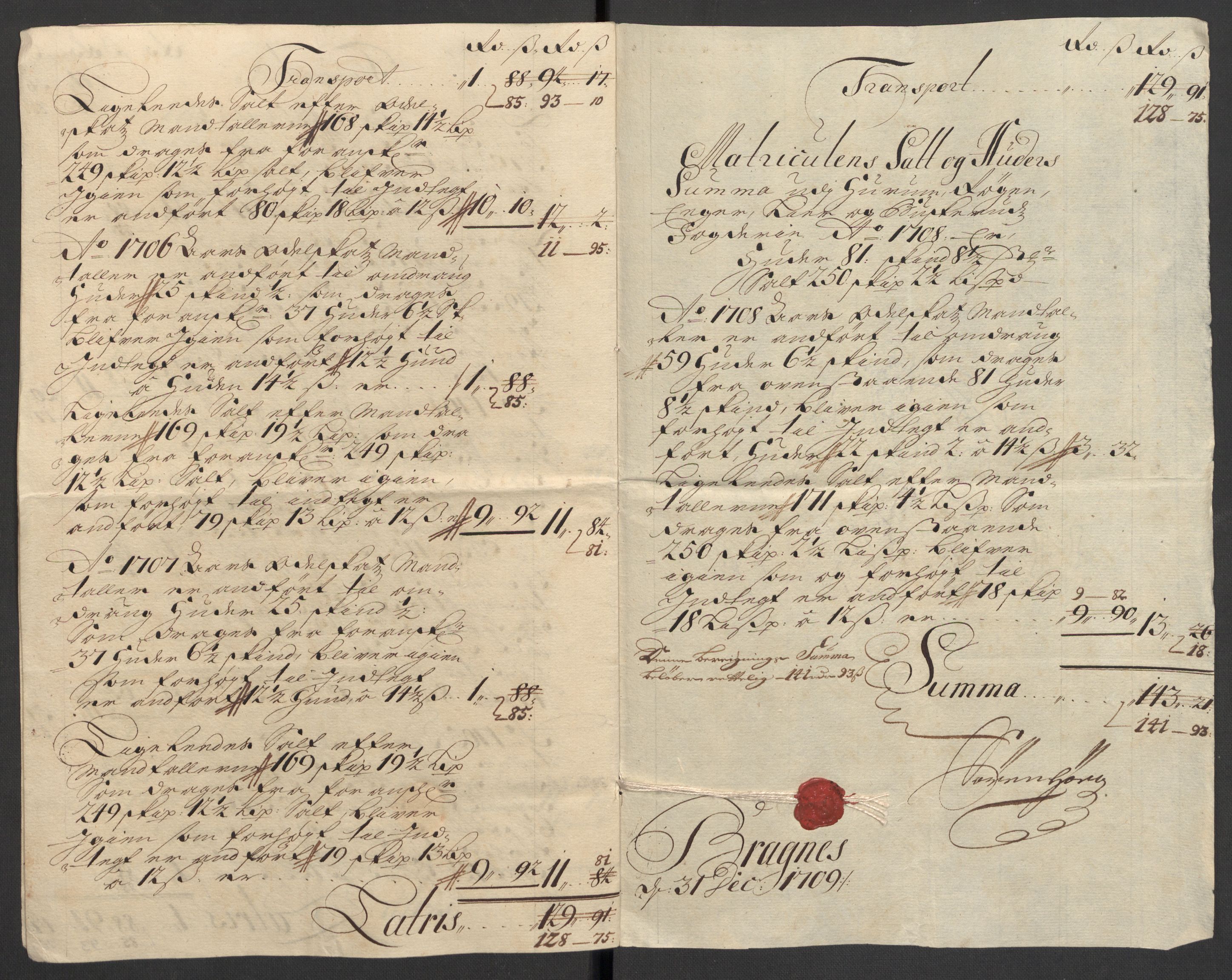 Rentekammeret inntil 1814, Reviderte regnskaper, Fogderegnskap, RA/EA-4092/R31/L1703: Fogderegnskap Hurum, Røyken, Eiker, Lier og Buskerud, 1709, s. 350